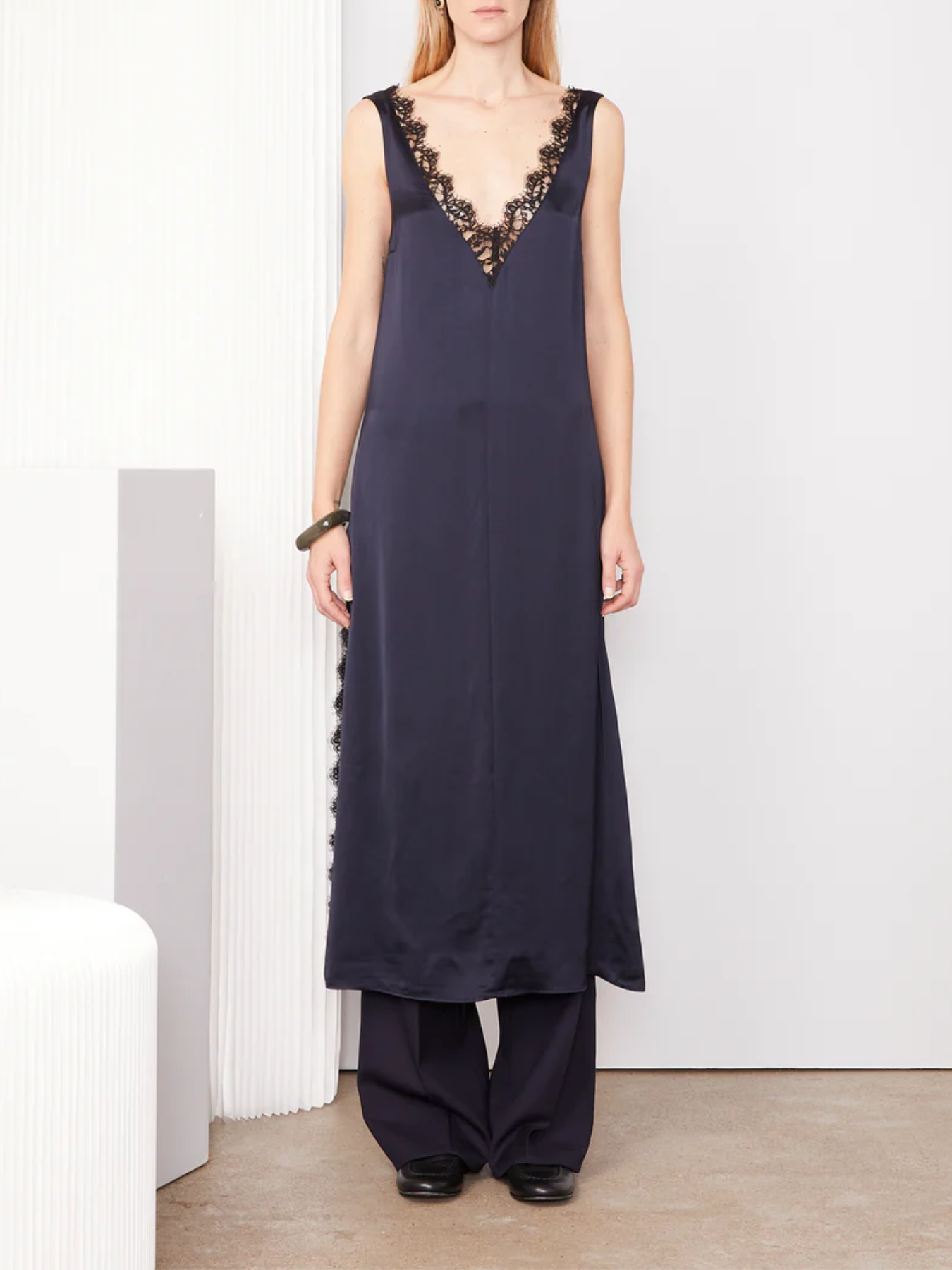 Officine Generale-Lia Lace Dress - Dark Navy/Black-Dresses-Boboli-Vancouver-Canada