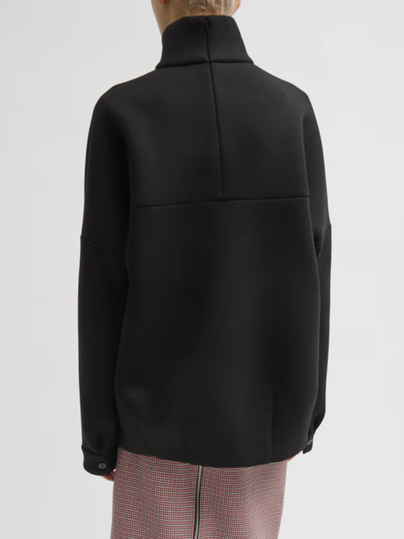 Tibi-Structured Viscose Neck Dolman Sleeve Top - Black-Tops-Boboli-Vancouver-Canada