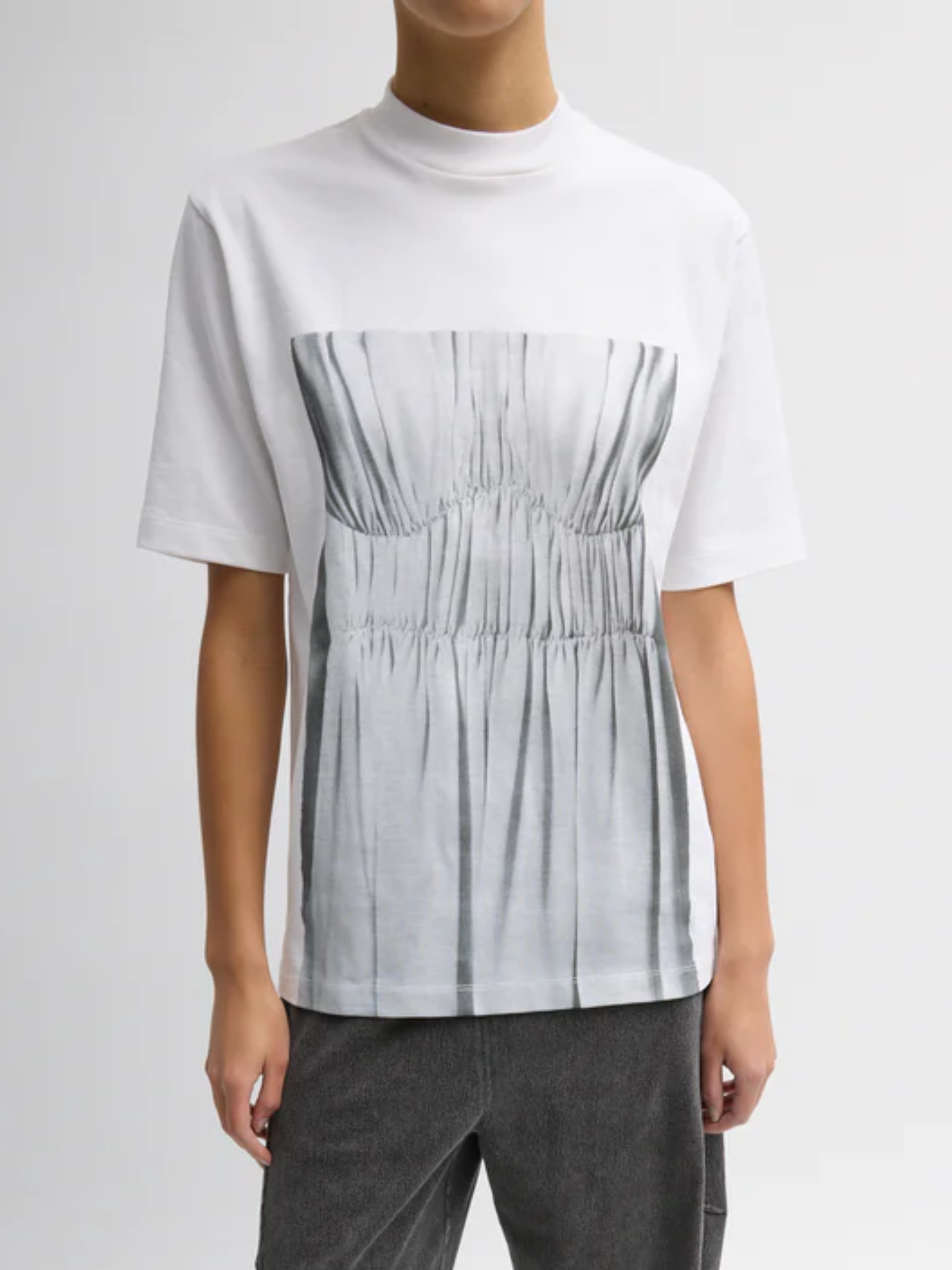 Tibi-Trompe Loeil Printed T-Shirt - White/Multi-Shirts-Boboli-Vancouver-Canada