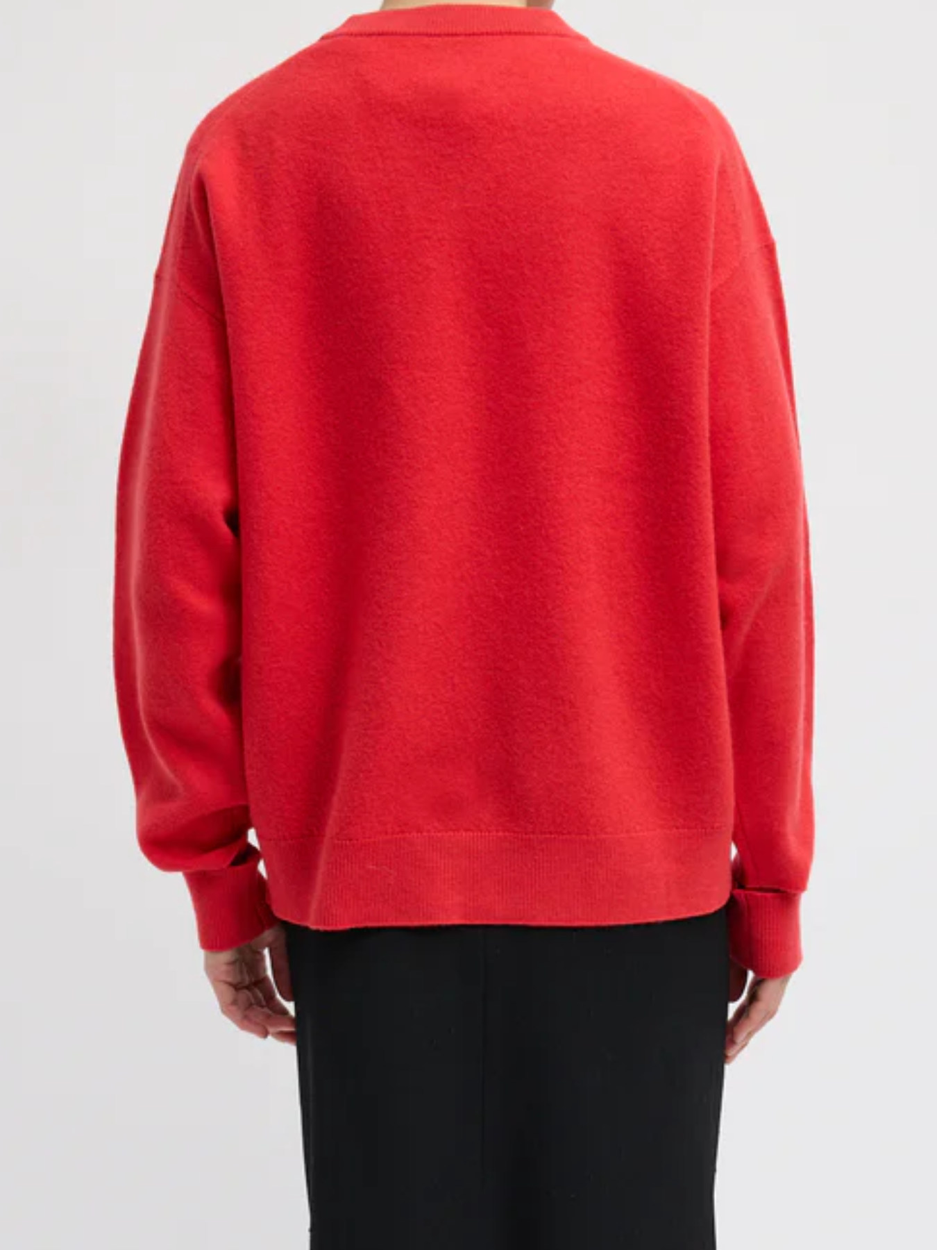 Tibi-Boiled Wool Crewneck Easy Pullover - Red-Sweaters-Boboli-Vancouver-Canada