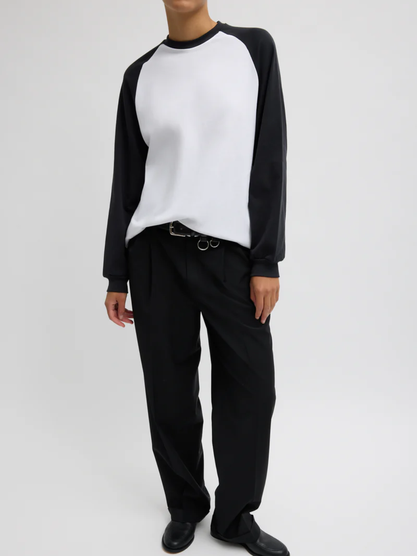 Tibi-Perfect T Sculpted Baseball T - Black/White-Shirts-Boboli-Vancouver-Canada
