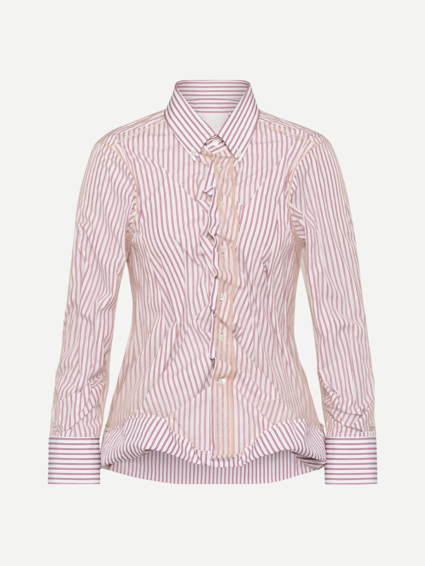 Maison Margiela-Layered Tulle Shirt - Silver-Shirts-Boboli-Vancouver-Canada