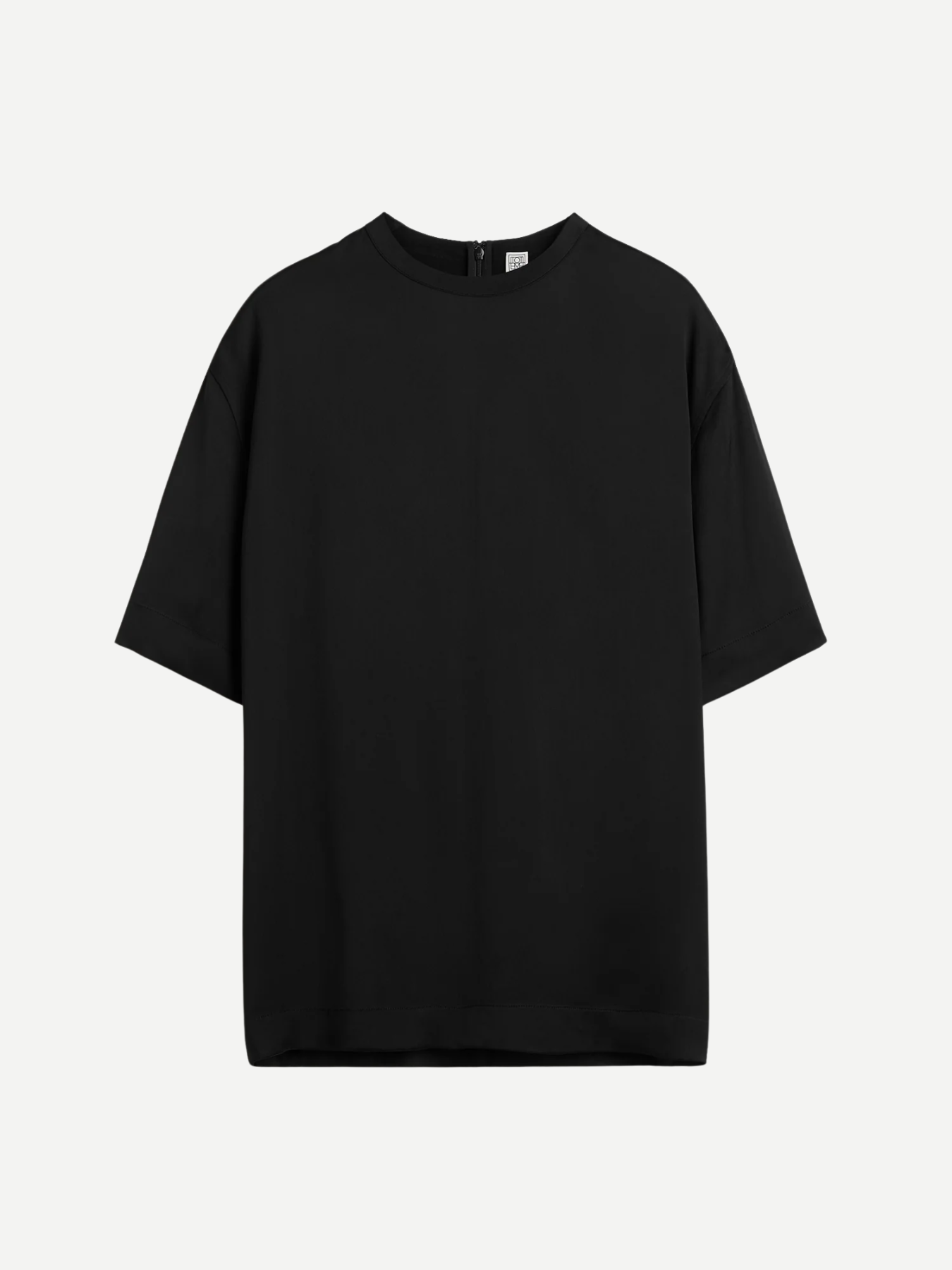 Totême-Satin Tee - Black-Shirts-Boboli-Vancouver-Canada