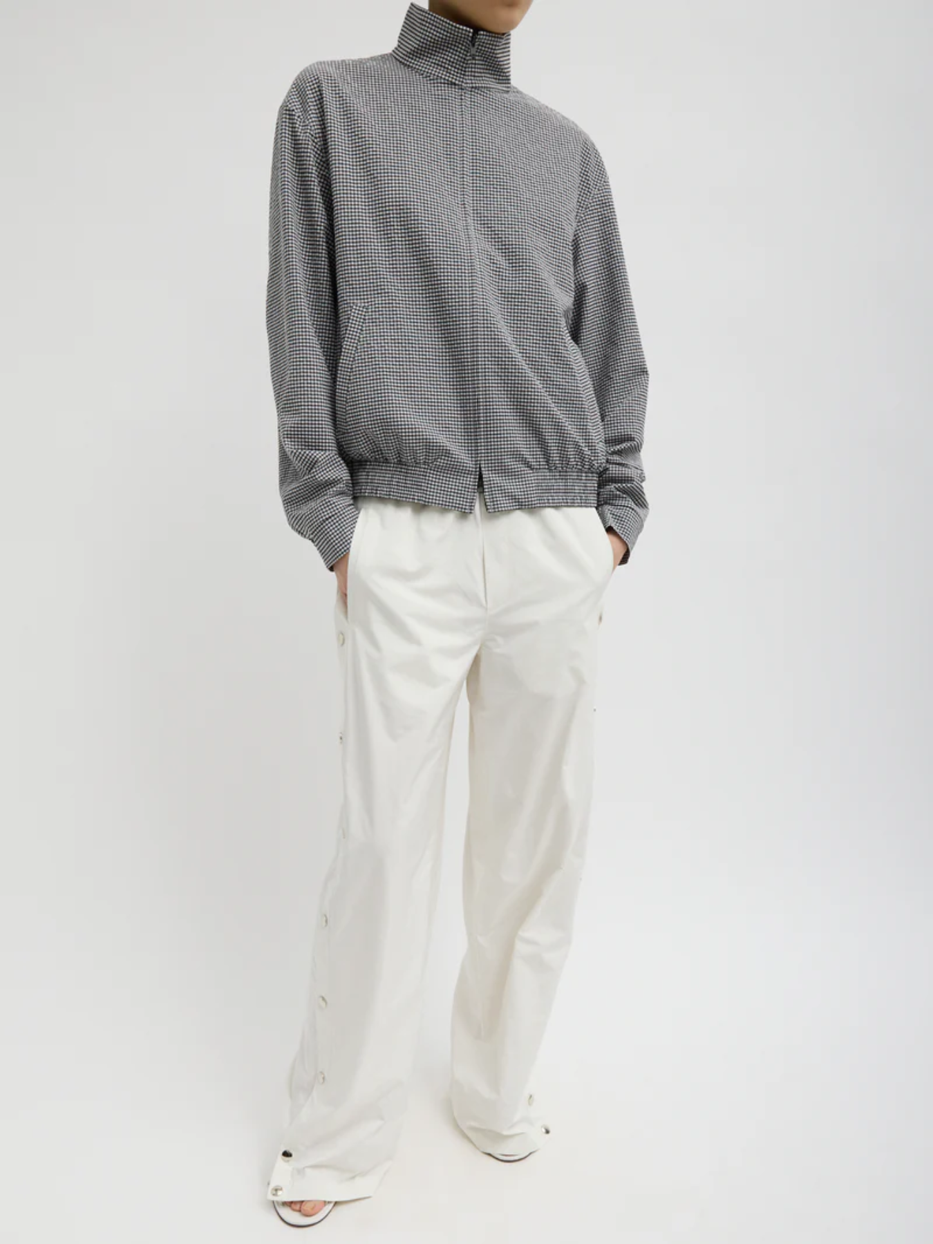 Tibi-Nylon Snap Pull On Jogger - White-Pants-Boboli-Vancouver-Canada