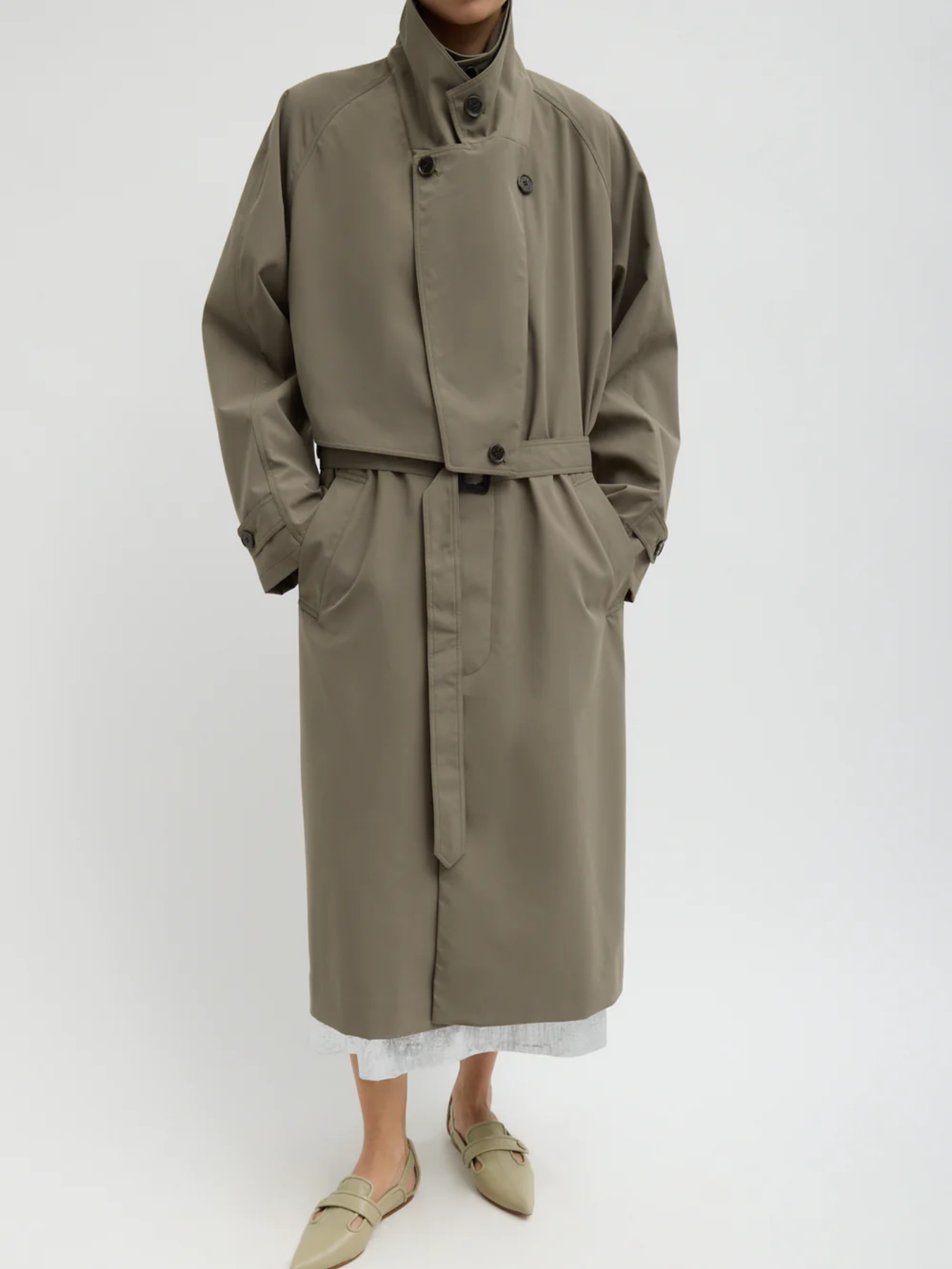 Tibi-Double Collar Frank Trench - Dark Hazelnut-Coats-Boboli-Vancouver-Canada