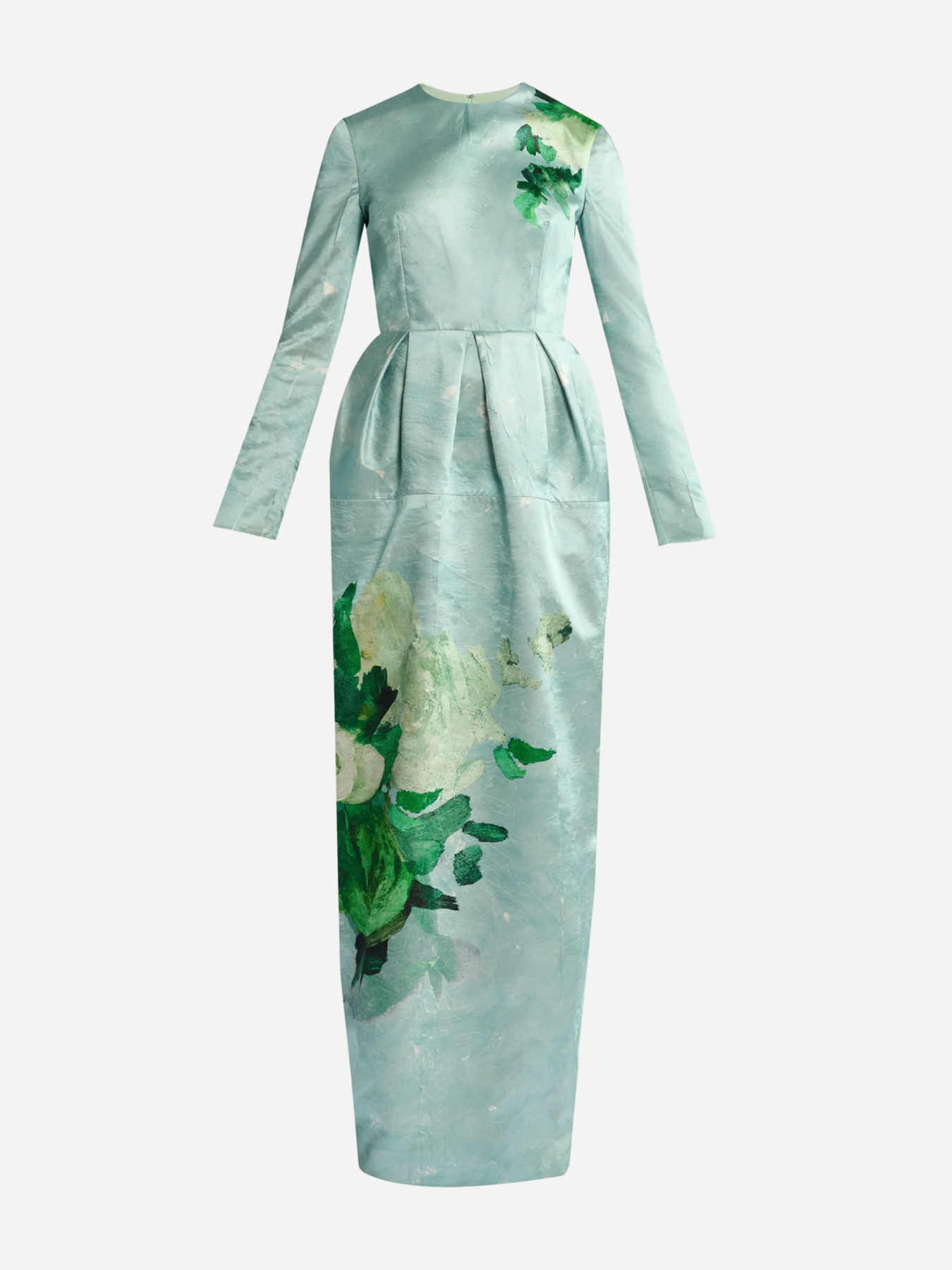 Long Sleeve Cocktail Dress - Exploded Rose Eggshell