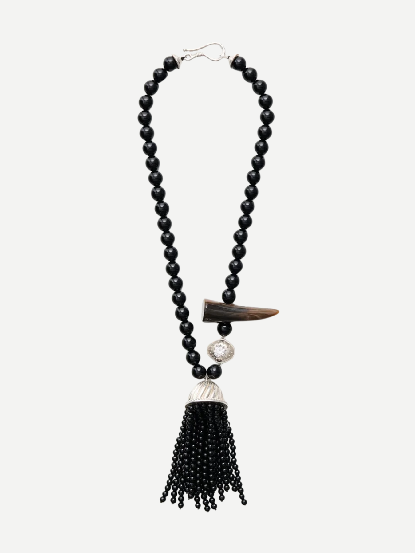Nackiye-Petite Kiraz Onyx Necklace - Onyx/Silver-Jewellery-Boboli-Vancouver-Canada