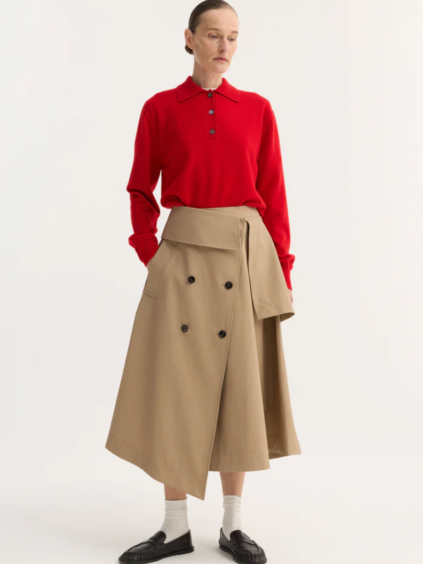 Rohe-Deconstructed Trench Skirt - Sand-Skirts-Boboli-Vancouver-Canada