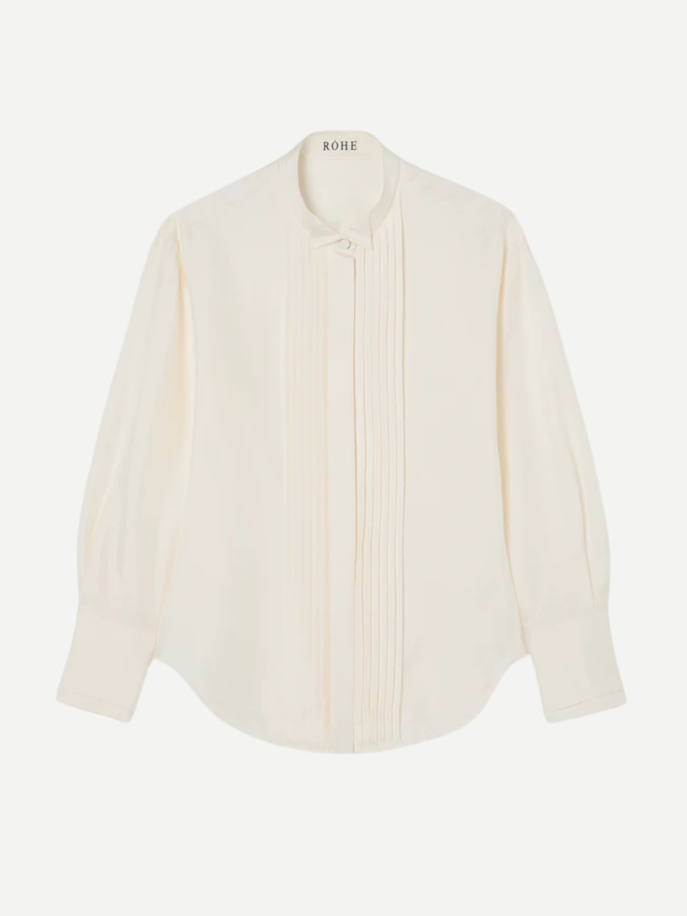 Rohe-Shaped Tuxedo Silk Shirt - Cream-Shirts-Boboli-Vancouver-Canada