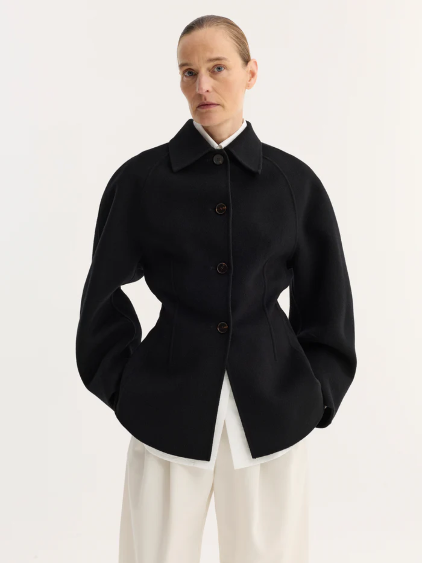 Rohe-Double Faced Sculptural Jacket - Black-Jackets-Boboli-Vancouver-Canada