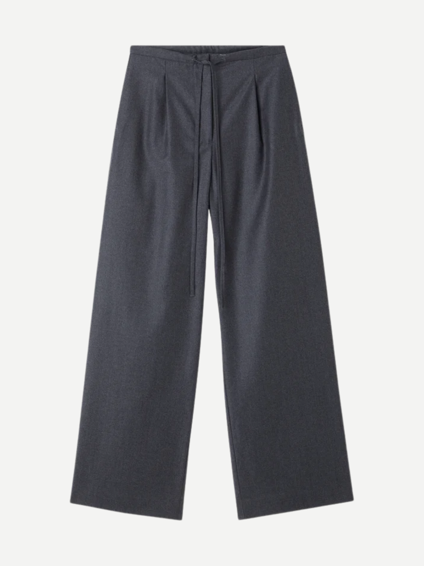 Rohe-Relaxed Soft Wool Trousers - Dark Grey Melange-Pants-Boboli-Vancouver-Canada