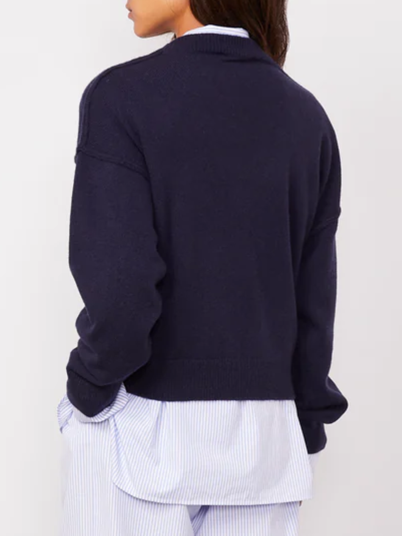 Officine Generale-Misty V-Neck Cashmere Sweater - Dark Navy-Sweaters-Boboli-Vancouver-Canada
