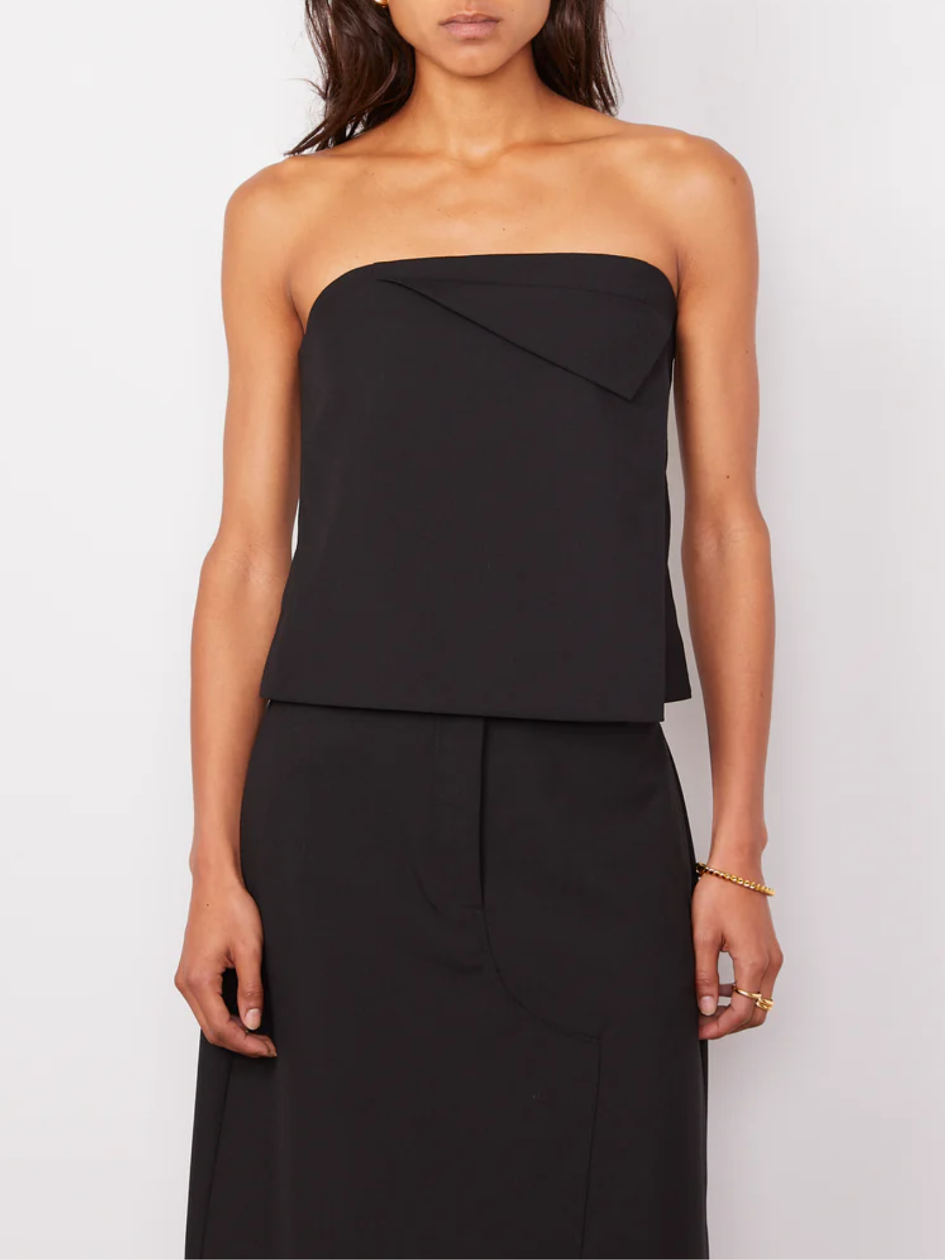 Officine Generale-Noelia Woven Top - Black-Tops-Boboli-Vancouver-Canada