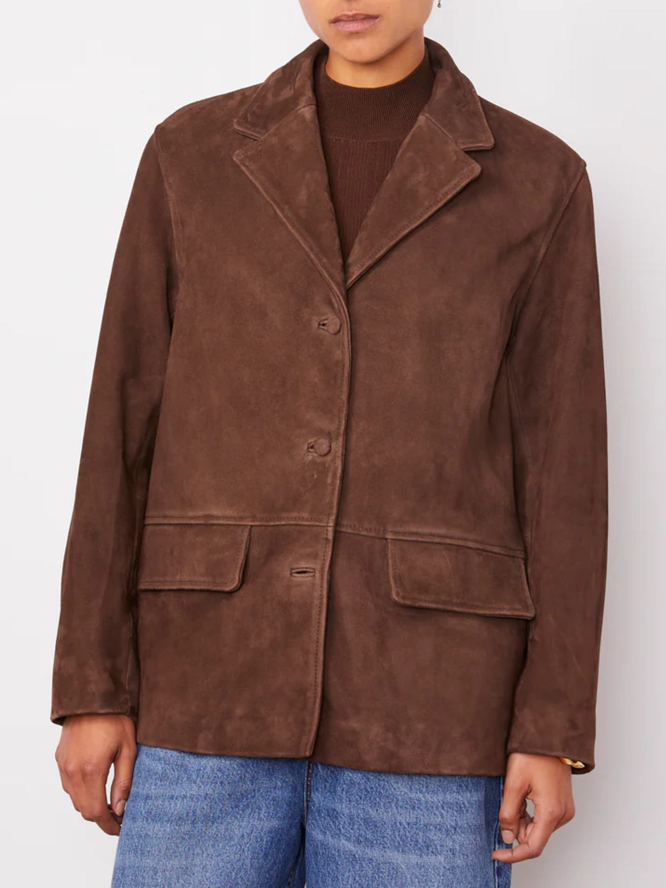 Officine Generale-Kataline Suede Jacket - Brown-Jackets-Boboli-Vancouver-Canada