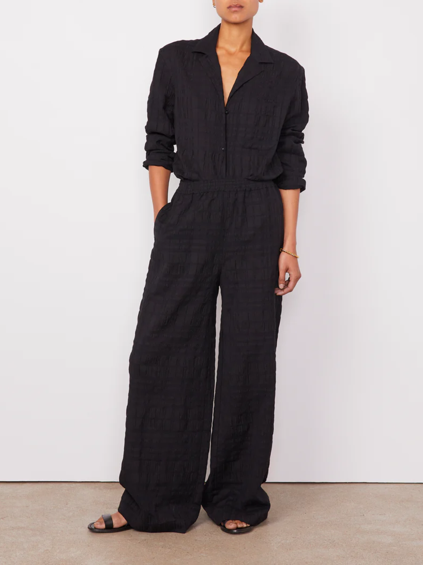 Officine Generale-Willa Voile Pants - Black-Pants-Boboli-Vancouver-Canada