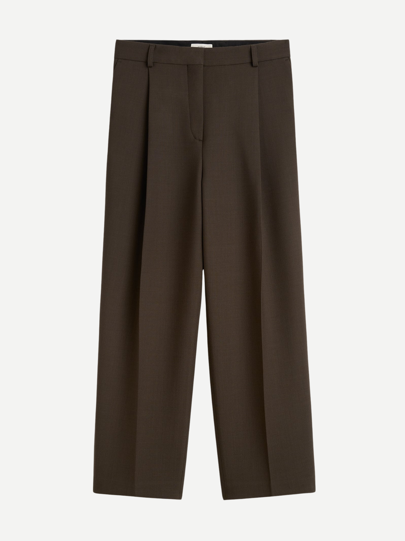 Totême-Pleated Straight Trousers - Bark-Pants-Boboli-Vancouver-Canada