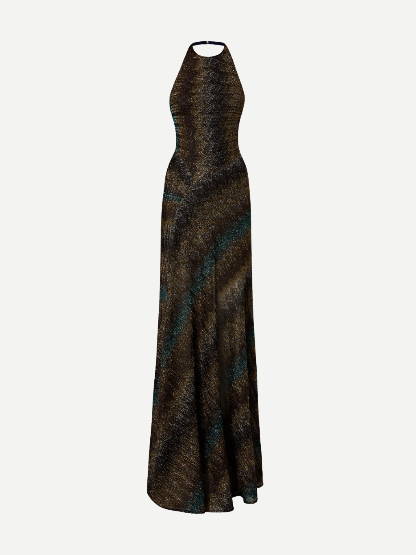 Missoni-Sleeveless Halterneck Long Dress - Multi w/Black Base-Dresses-Boboli-Vancouver-Canada