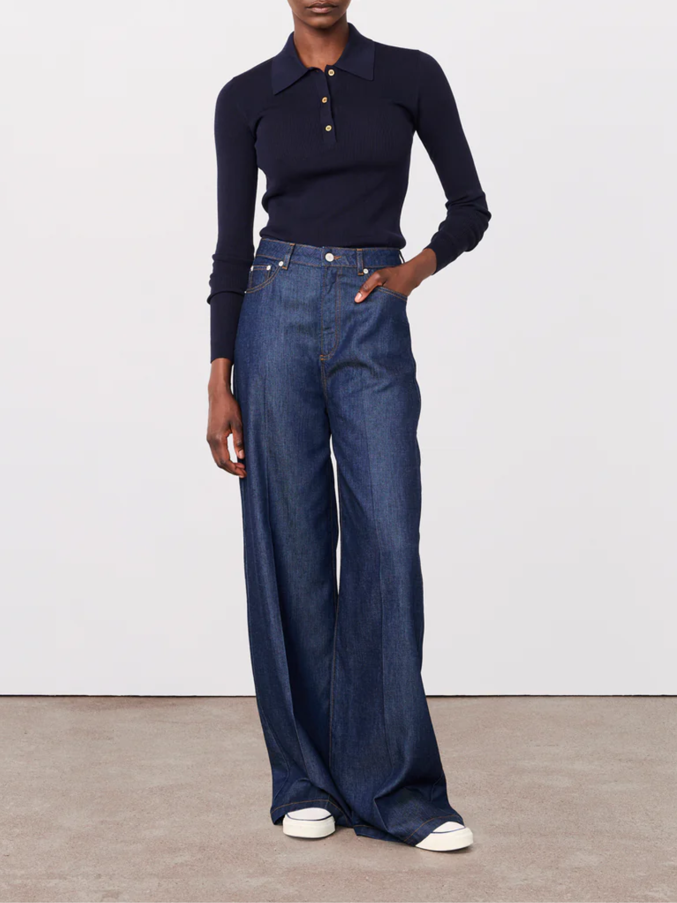 Officine Generale-Ginger 5Pkt Denim - Dark Indigo-Pants-Boboli-Vancouver-Canada