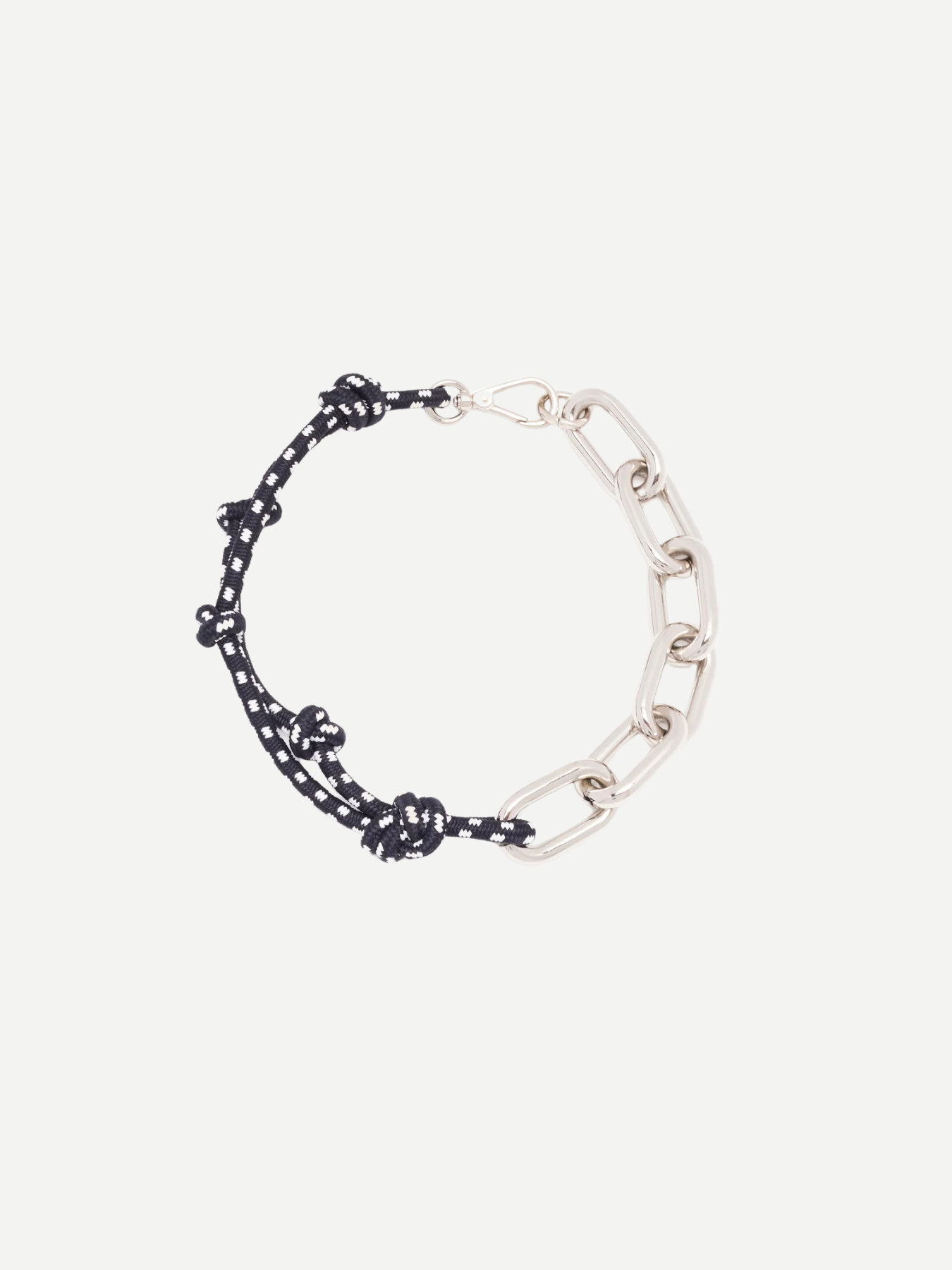 Plan C-Knotted Cord Chain Necklace - Blue & White-Necklaces-Boboli-Vancouver-Canada