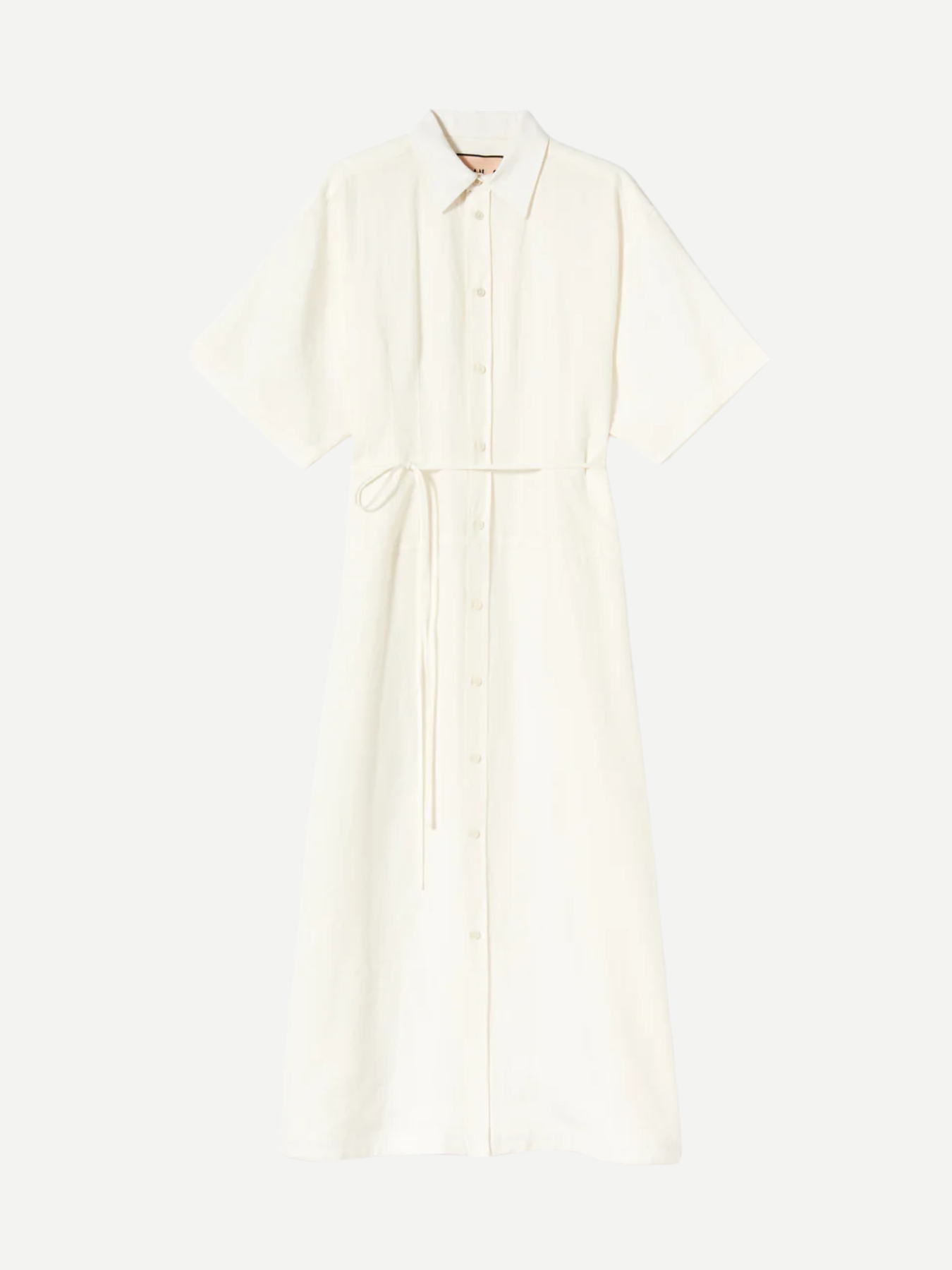 Plan C-Linen Shirt Dress - Chalk-Dresses-Boboli-Vancouver-Canada
