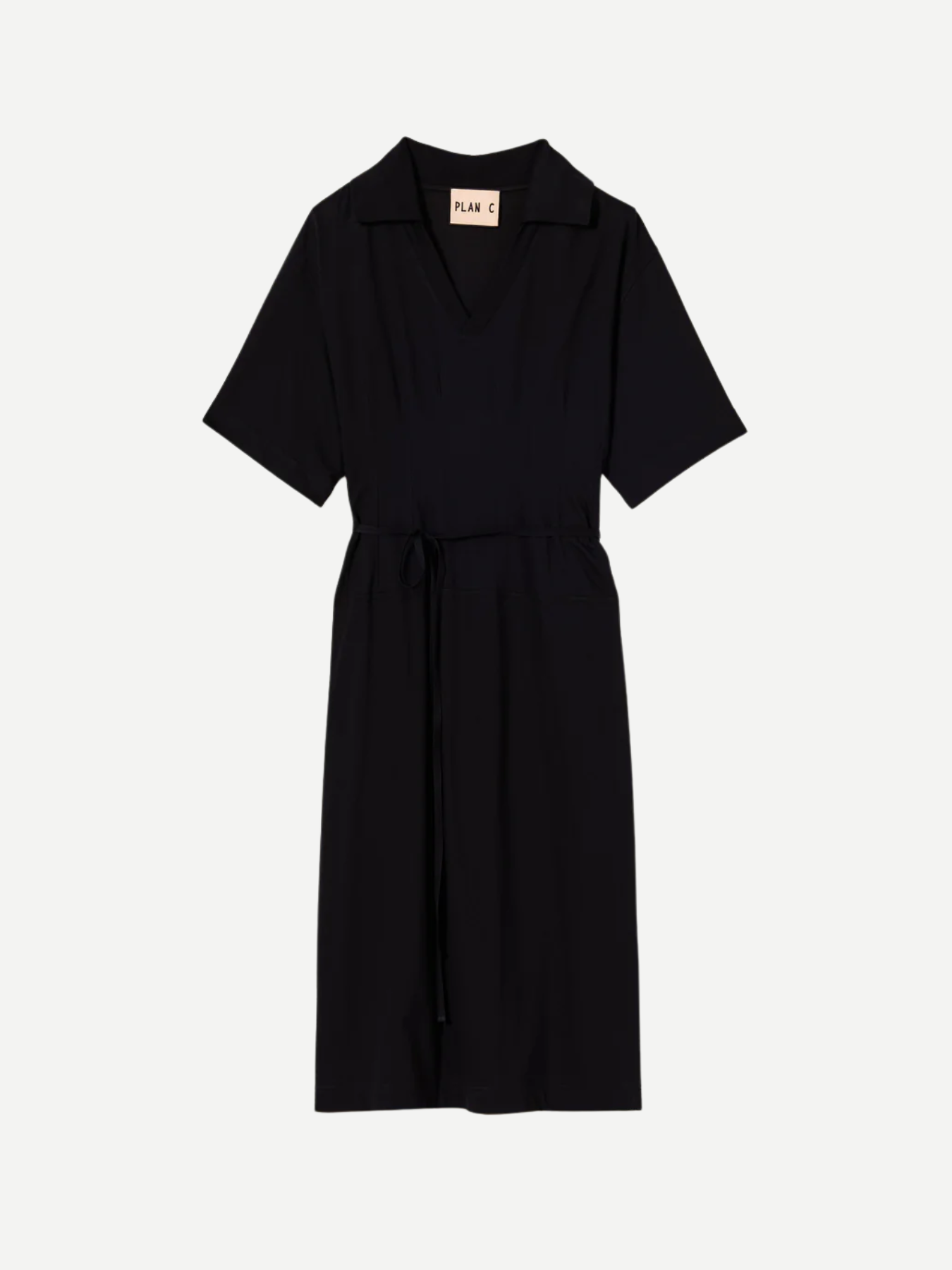 Plan C-Jersey Polo Dress - Black-Dresses-Boboli-Vancouver-Canada