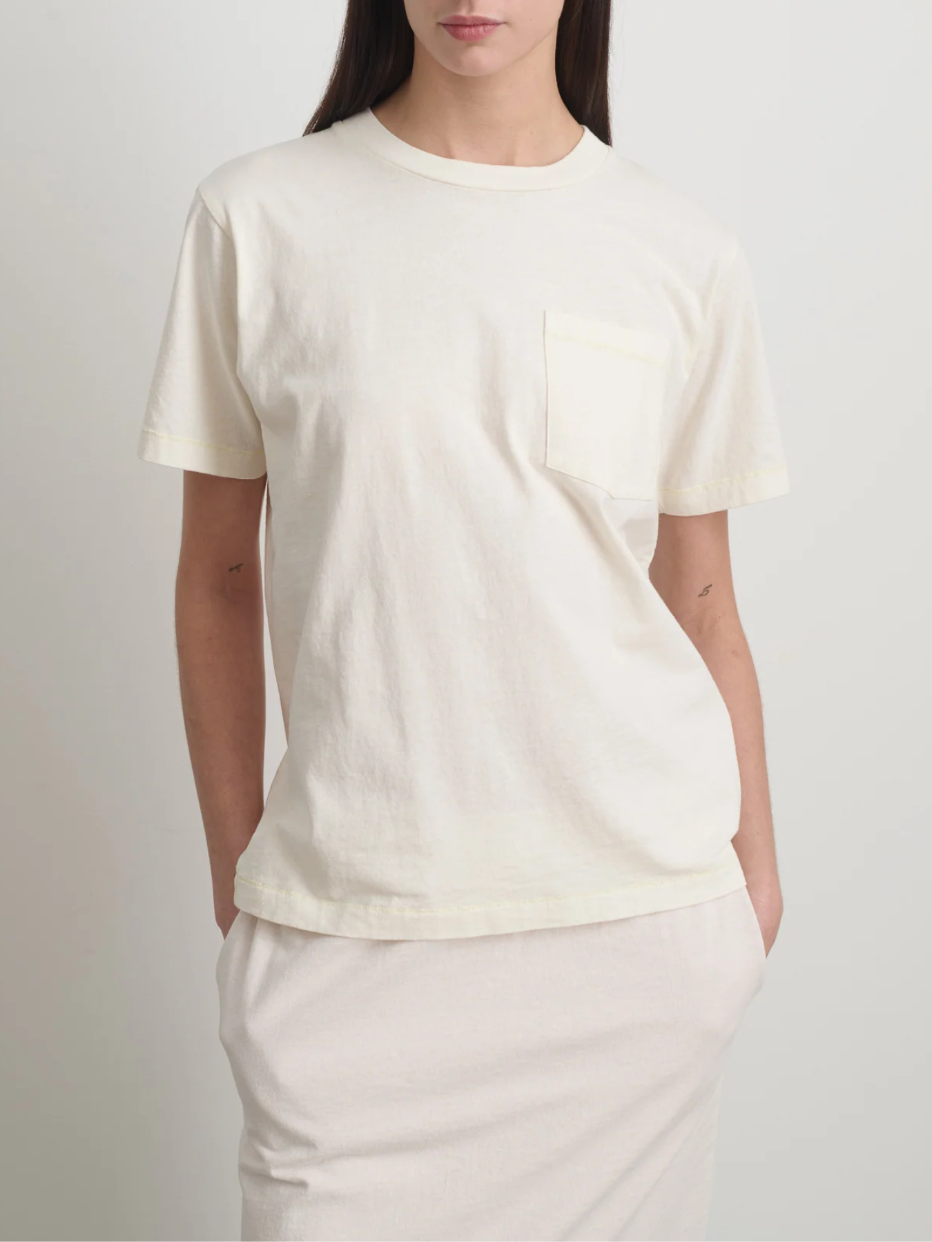 B Sides-Pocket Tee - Oyster Overdye-T-Shirts-Boboli-Vancouver-Canada