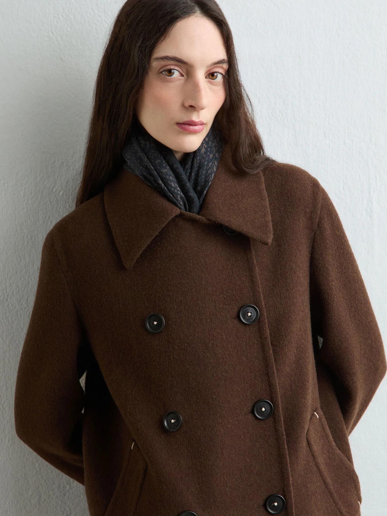 Massimo Alba-Anve Double Breasted Coat - Tibetan Brown-Coats-Boboli-Vancouver-Canada