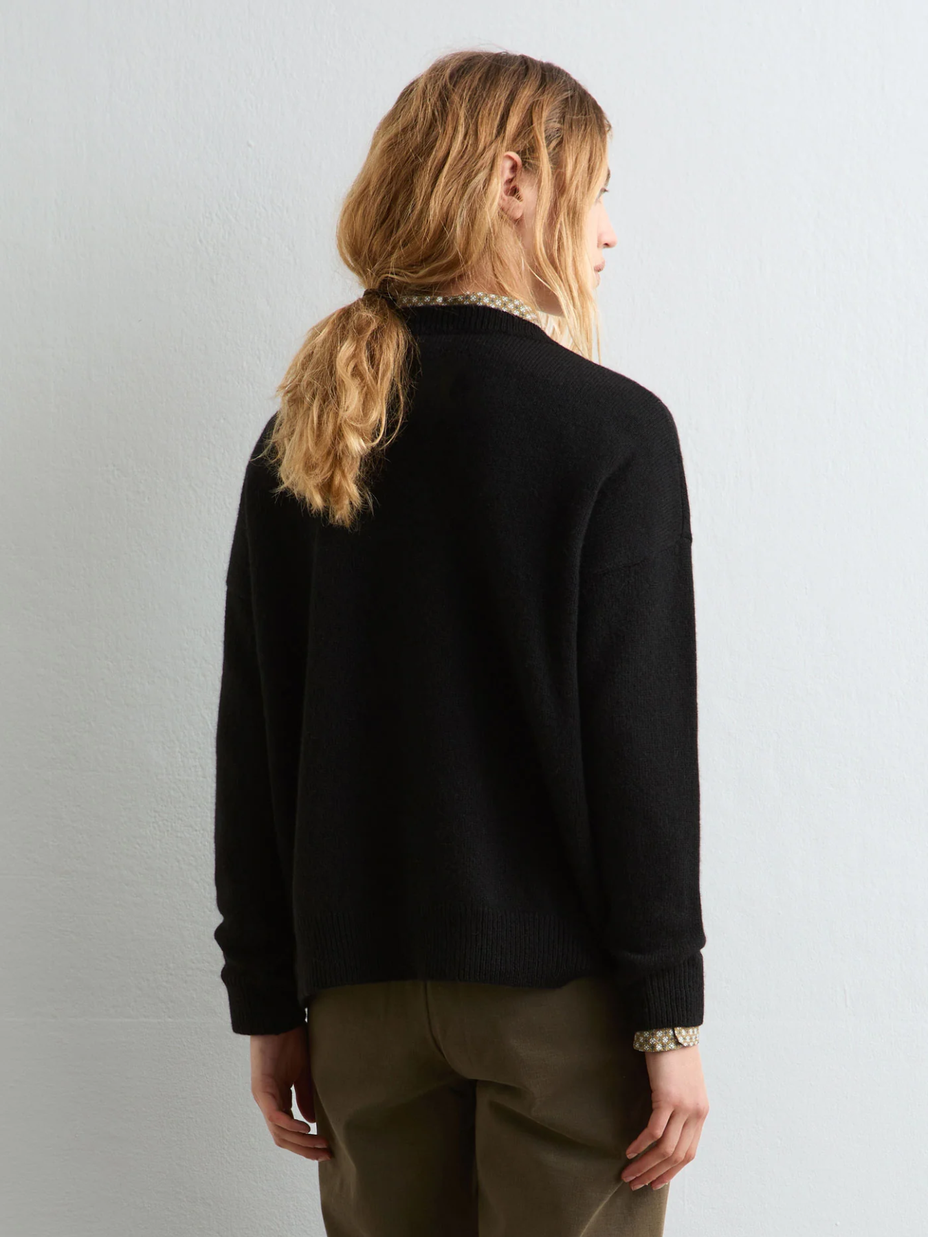 Massimo Alba-Francesca Round Neck Wool Sweater - Nero-Sweaters-Boboli-Vancouver-Canada