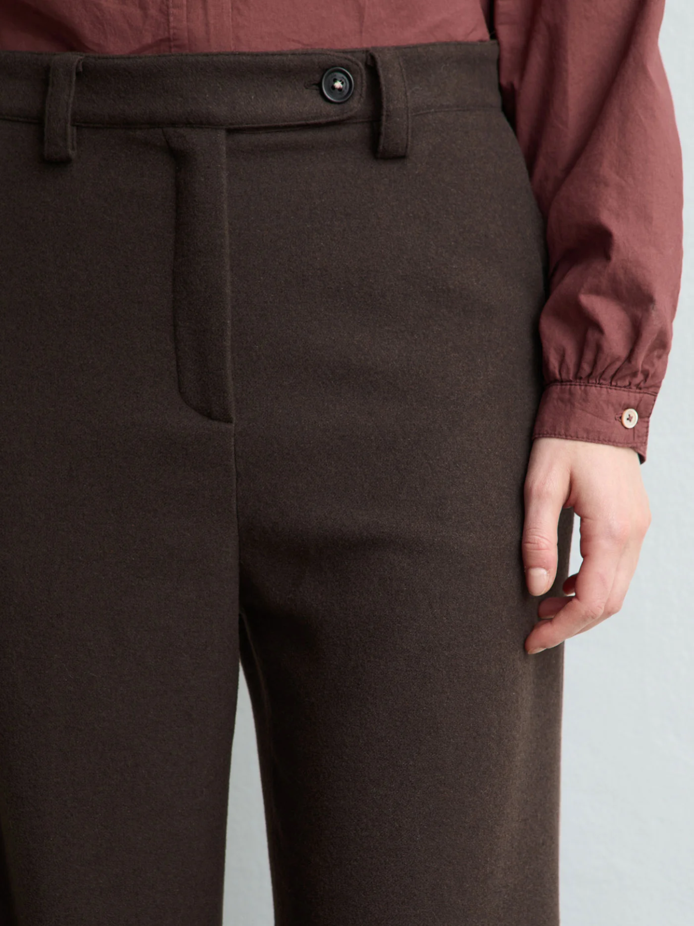 Massimo Alba-Lamia High-Waist Wide-Leg Pant - Brown-Pants-Boboli-Vancouver-Canada