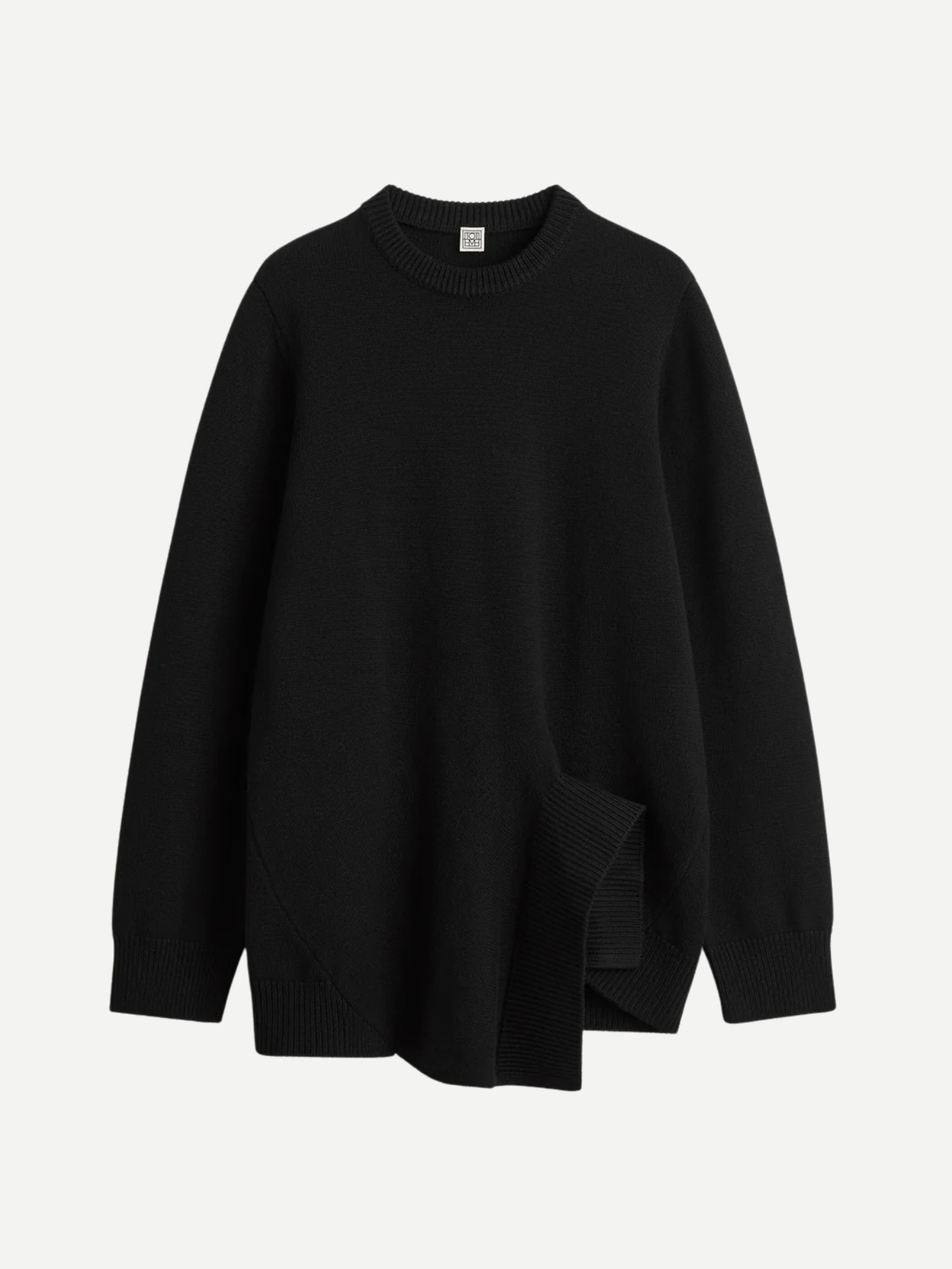 Toteme-Asymmetric Cashmere Knit - Black-Sweaters-Boboli-Vancouver-Canada