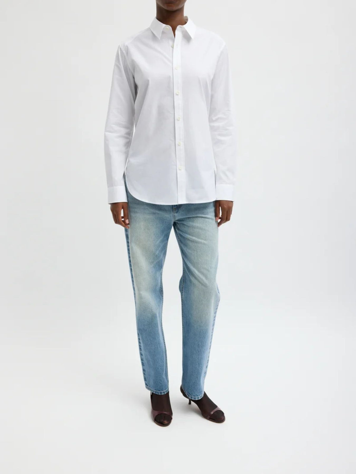 Tibi-New Shirting Charlie Mens Slim Shirt - White-Shirts-Boboli-Vancouver-Canada