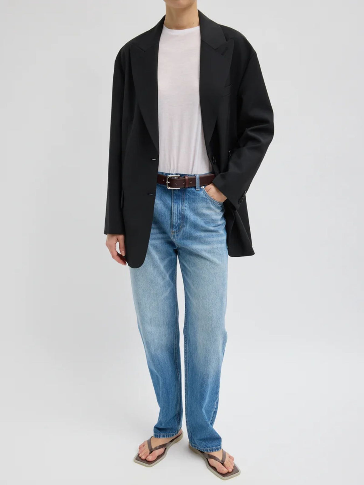 Tibi-Tropical Wool Liam Blazer - Black-Blazers-Boboli-Vancouver-Canada