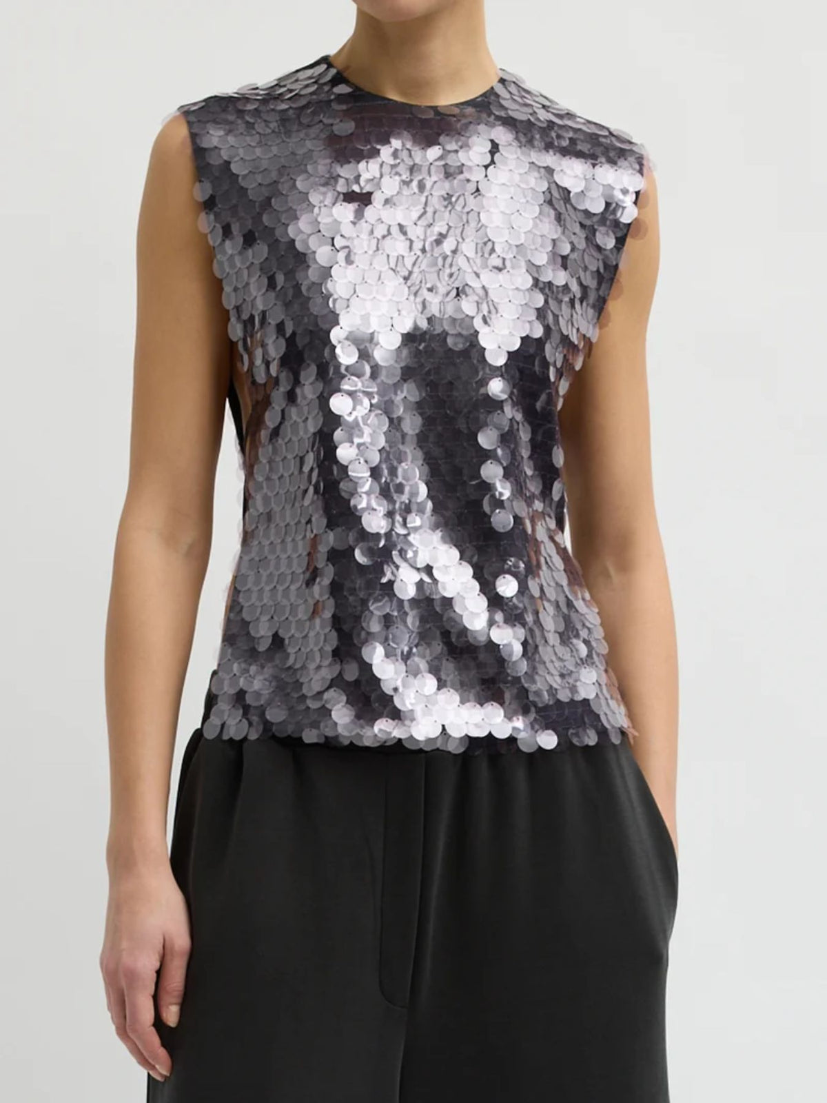 Tibi-Pastille Bib Top - Lavender Grey-Tops-Boboli-Vancouver-Canada