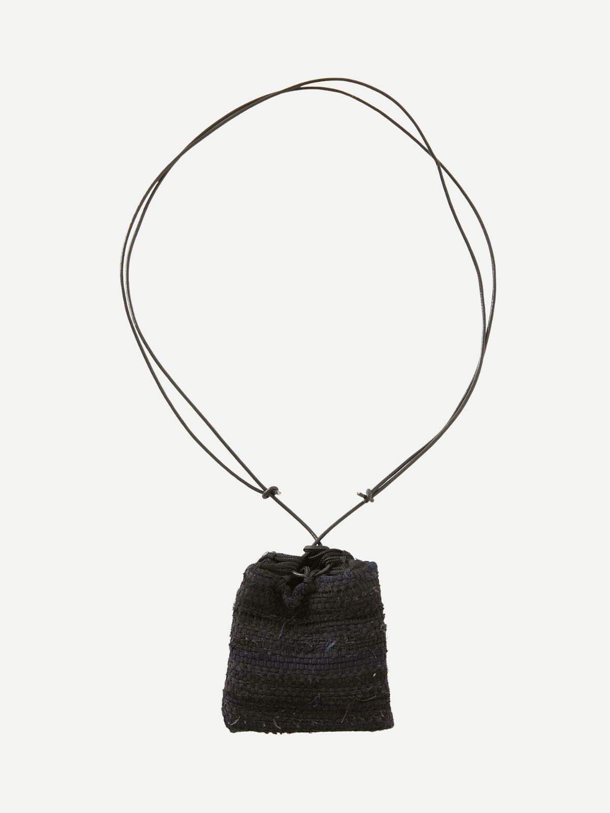 Blue Blue Japan-Unisex Woven -Saki Ori- Neck Pouch-Black-Bags-Boboli-Vancouver-Canada