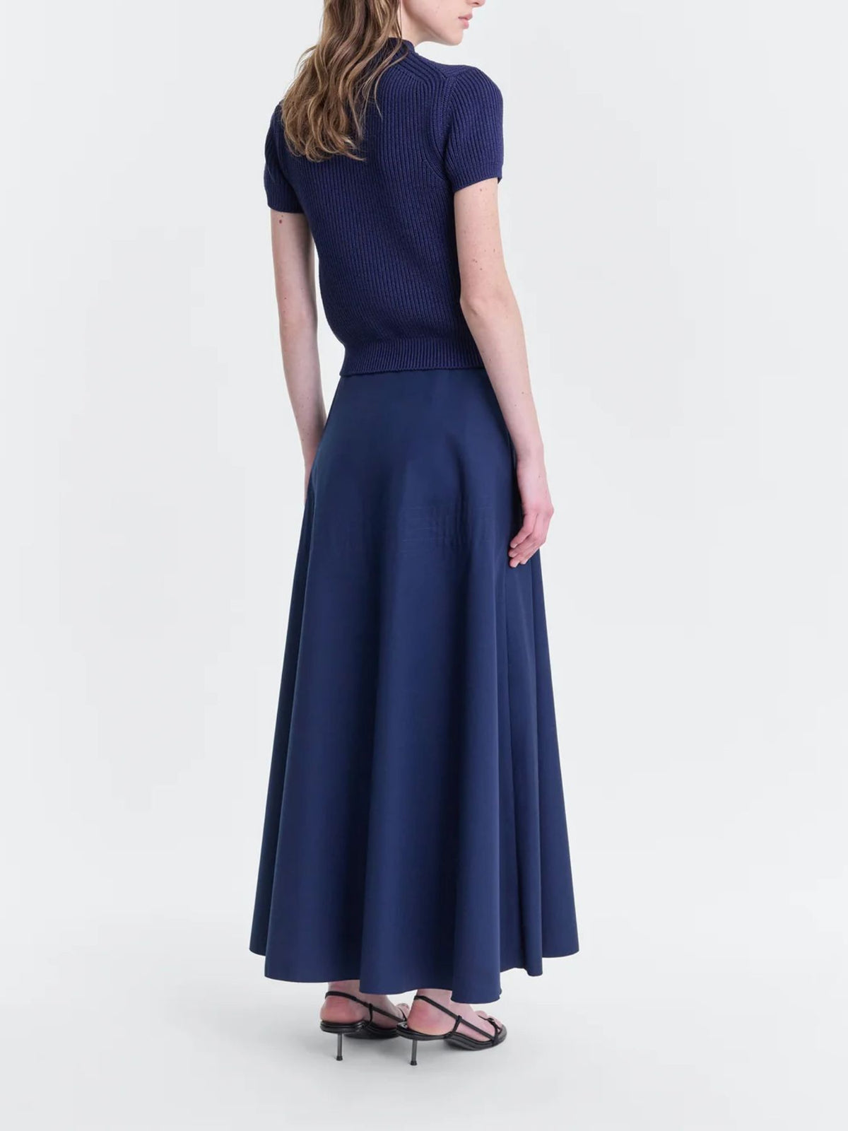 FFORME-Deeta Flared Skirt-Dark Navy-Skirts-Boboli-Vancouver-Canada