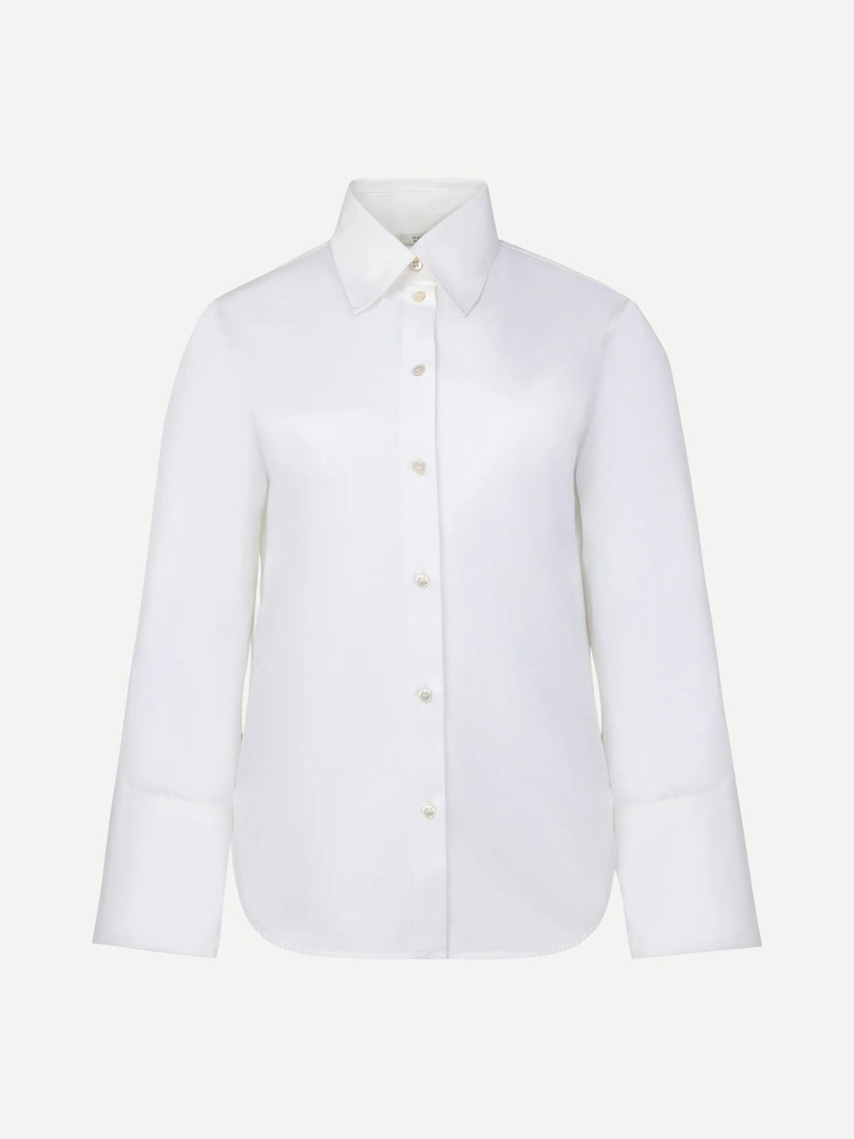 FFORME-Erin Slashed Sleeve Boyfriend Shirt-White-Shirts-Boboli-Vancouver-Canada