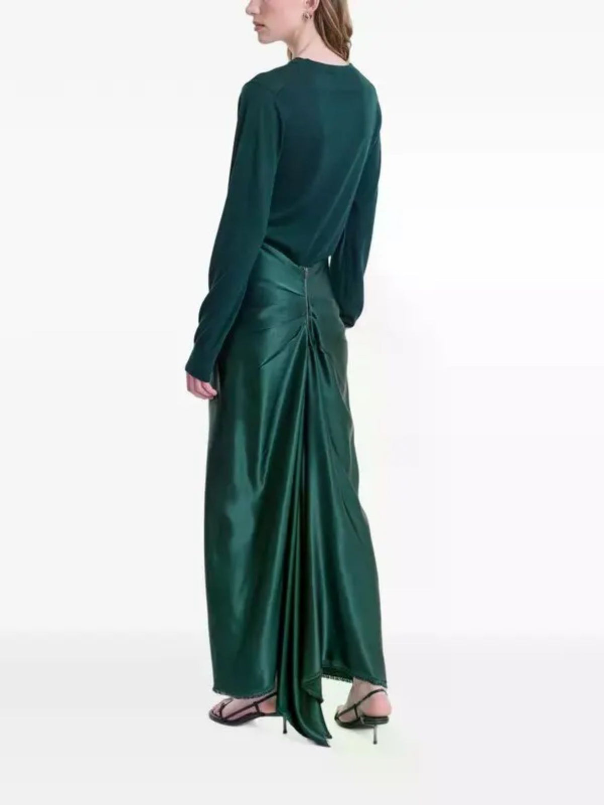 FFORME-Jovie Seamless Satin Skirt-Evergreen-Skirts-Boboli-Vancouver-Canada