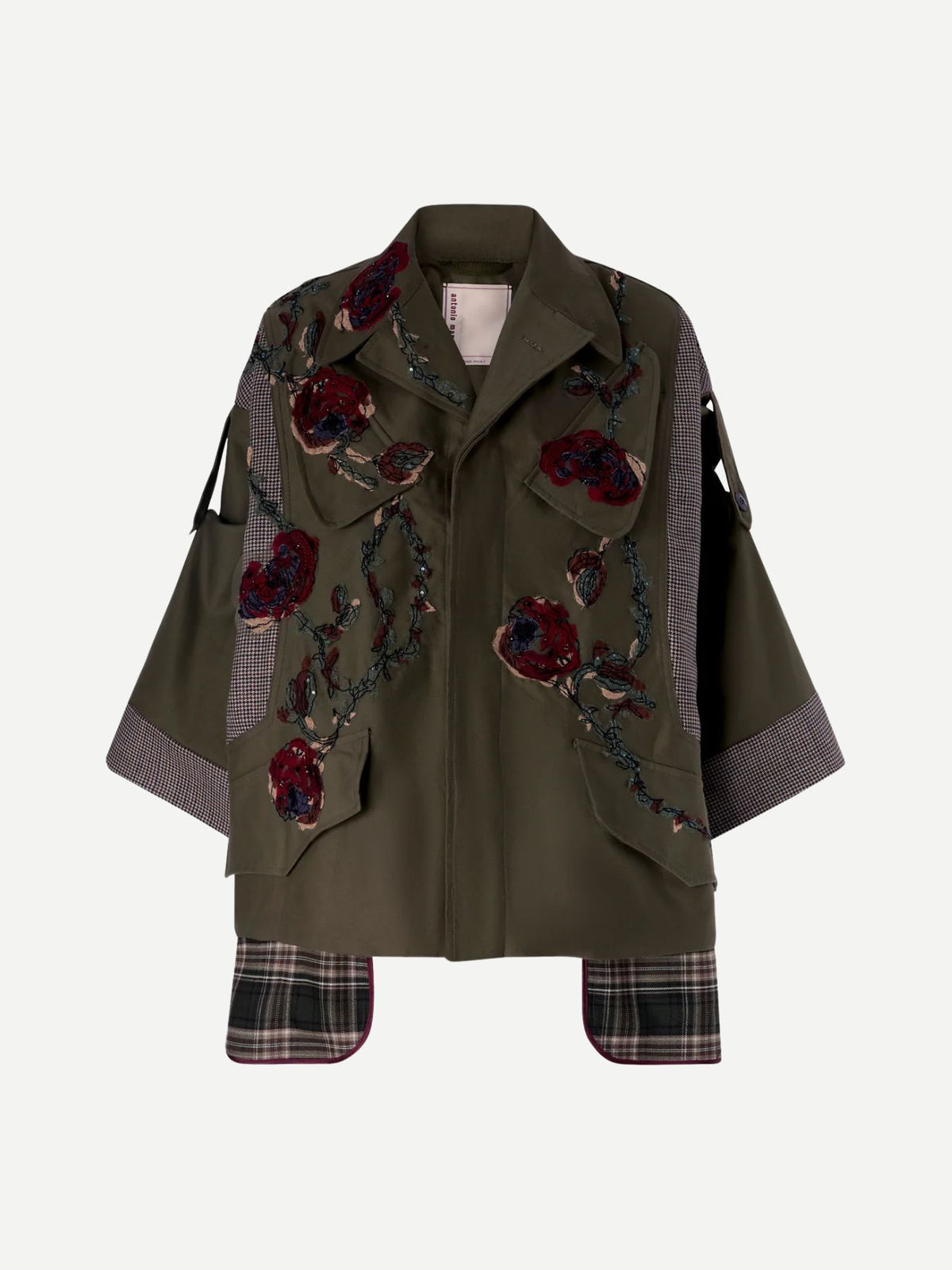 Antonio Marras-Parka With Tweed Application - Green Multi-Coats-Boboli-Vancouver-Canada
