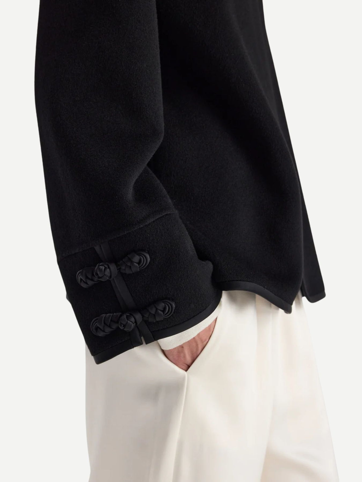 Rohe-Double-Faced Pankou Style Jacket - Black-Jackets-Boboli-Vancouver-Canada