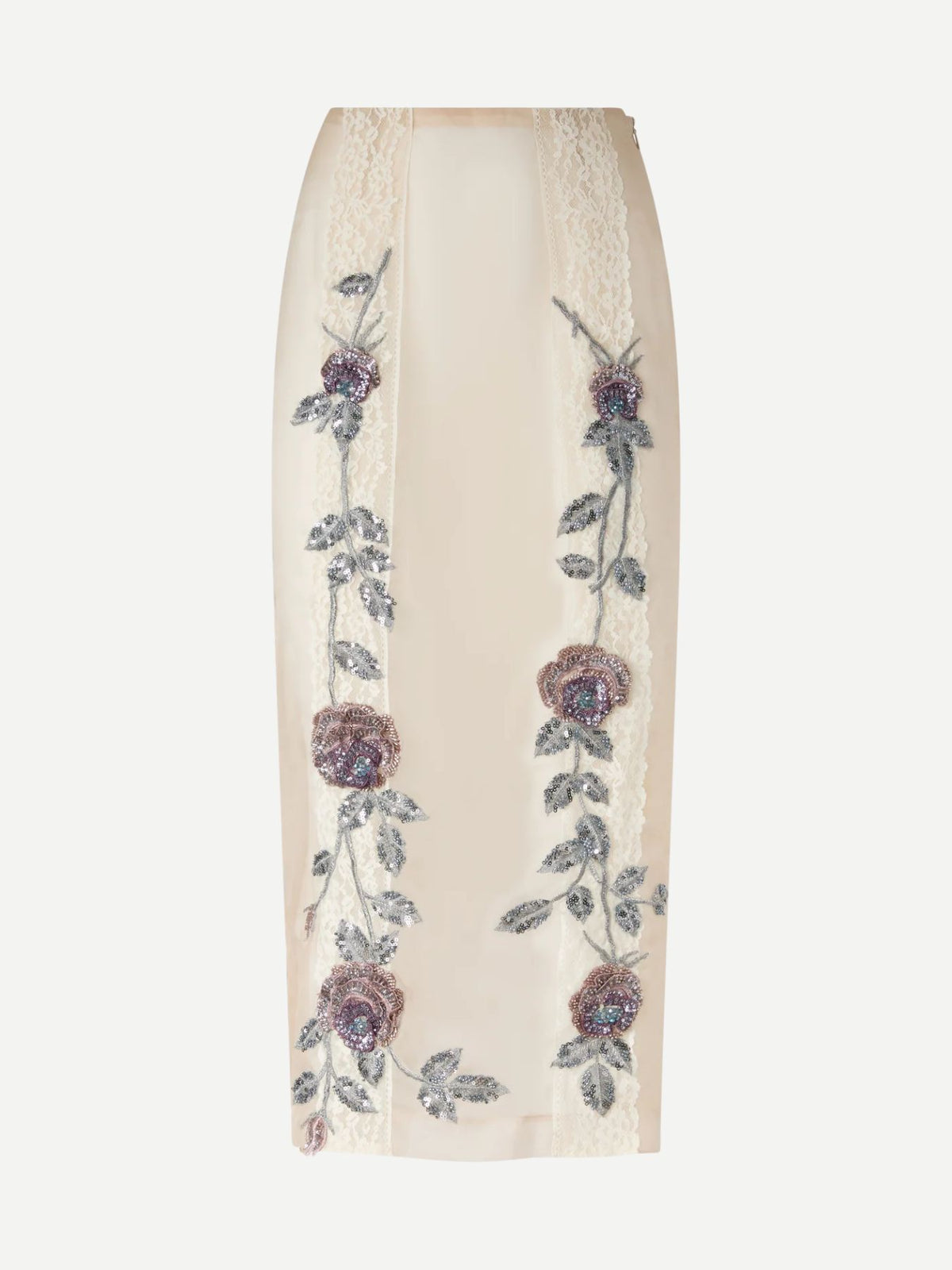 Antonio Marras-Dbl-layer Embroidered Silk Skirt - Multicolor Beige-Skirts-Boboli-Vancouver-Canada
