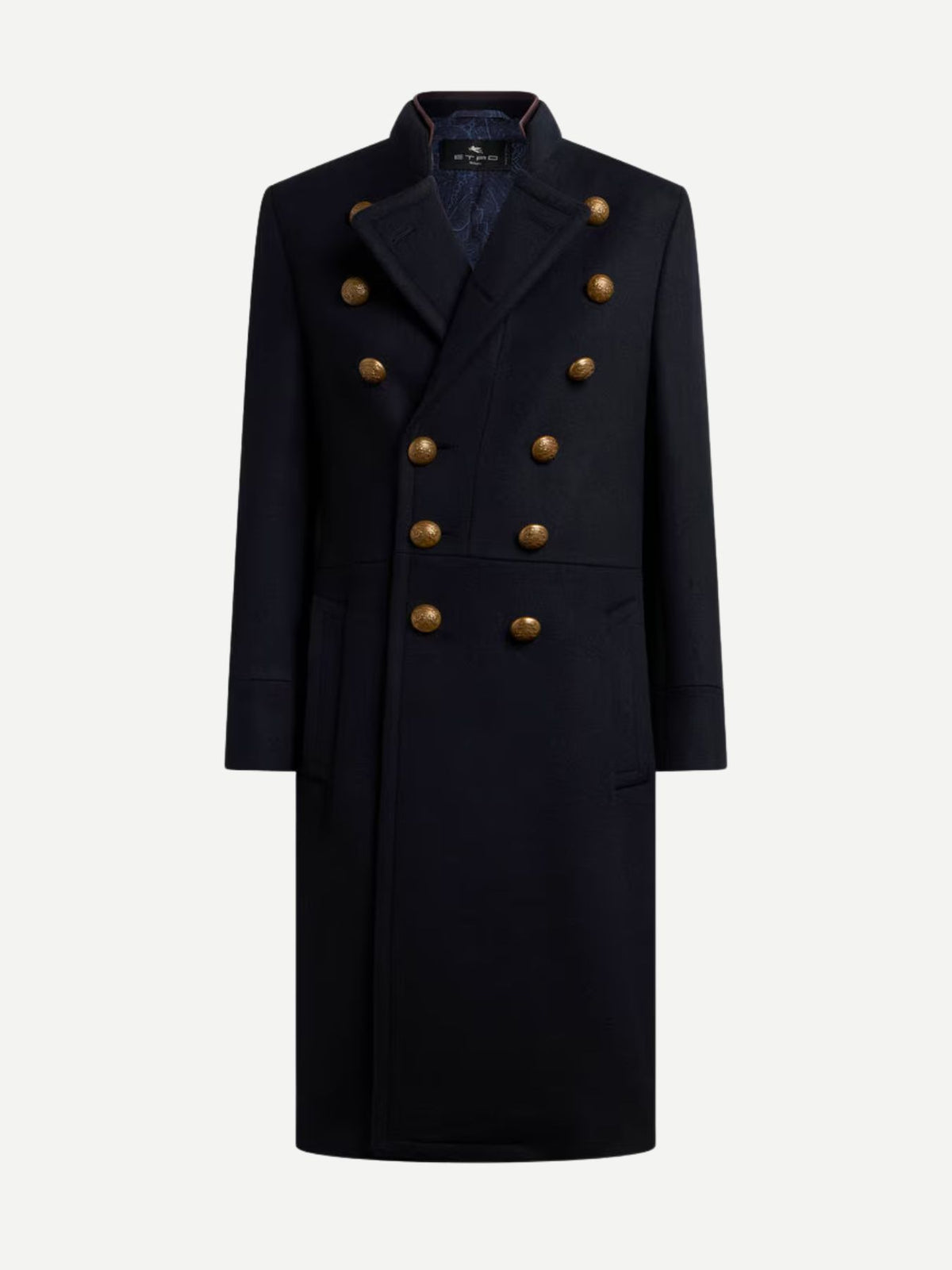 Etro-Double Brst. Coat - Navy Blue-Coats-Boboli-Vancouver-Canada