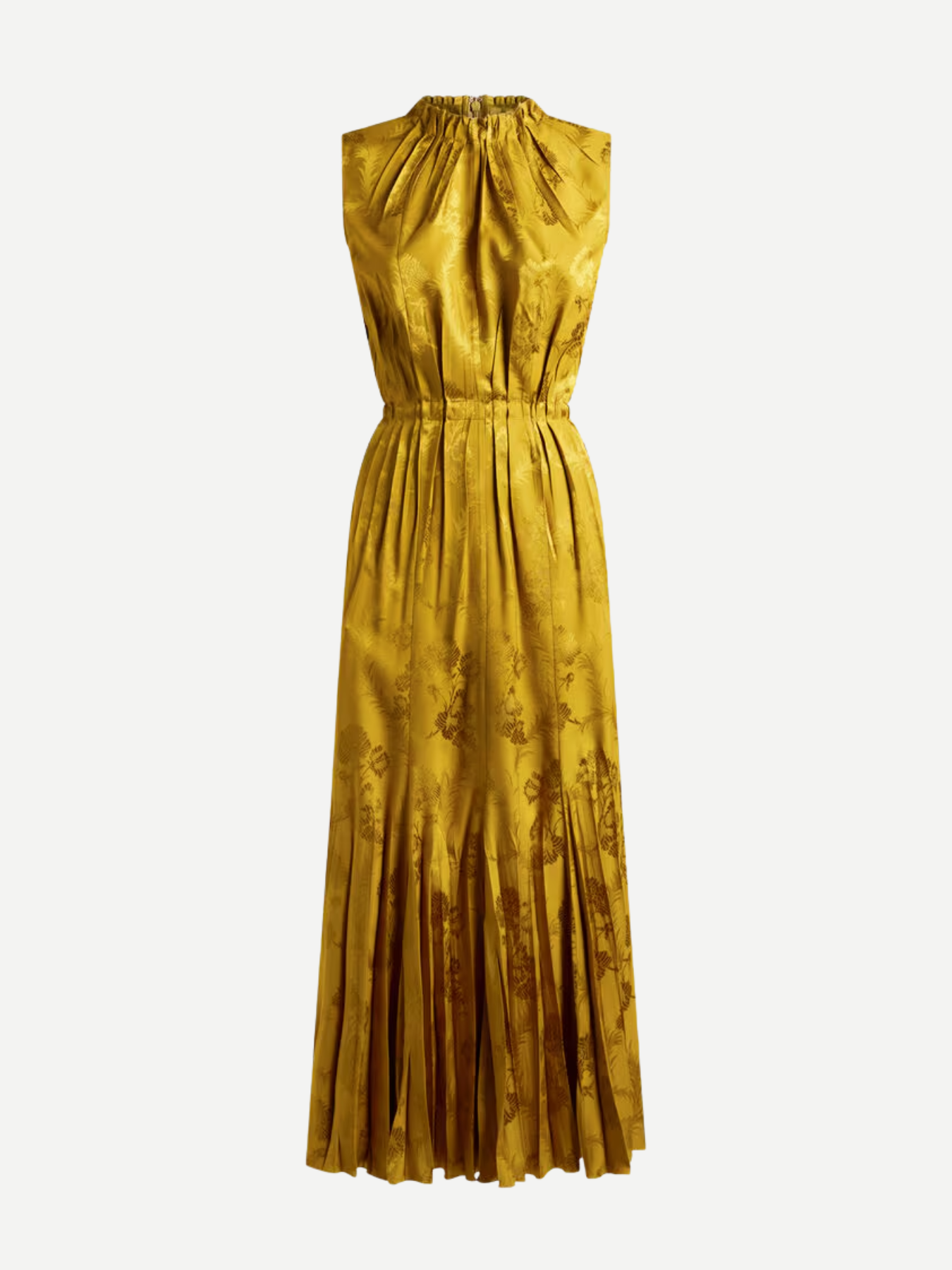 Etro-Maxi Panel Dress w/Pleating Detail - Gold-Dresses-Boboli-Vancouver-Canada