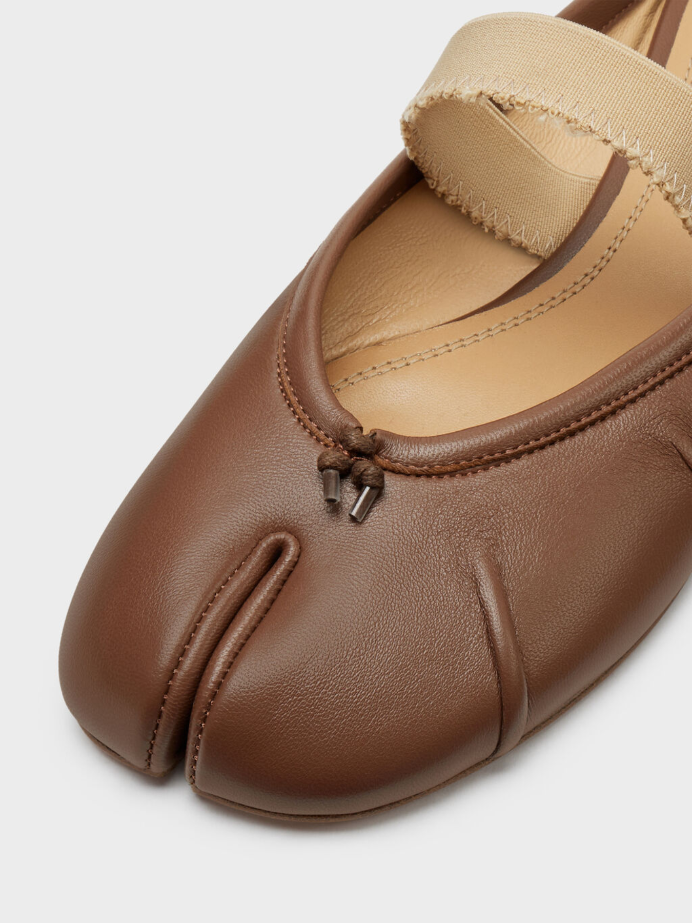 Maison Margiela-Tabi Elastic Band Mule - Warm Coffee/Nude-Shoes-Boboli-Vancouver-Canada