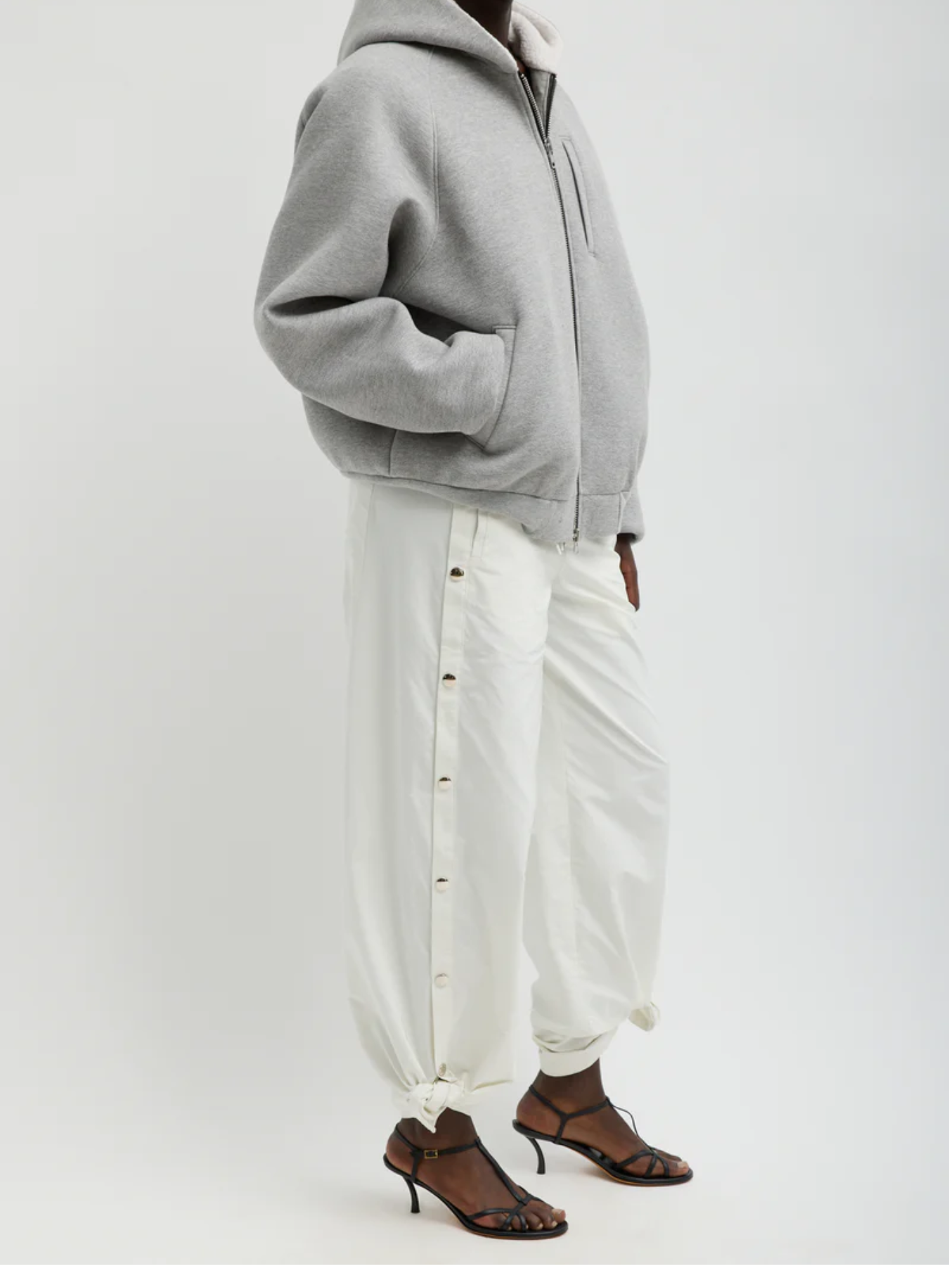 Tibi-Nylon Snap Pull On Jogger - White-Pants-Boboli-Vancouver-Canada