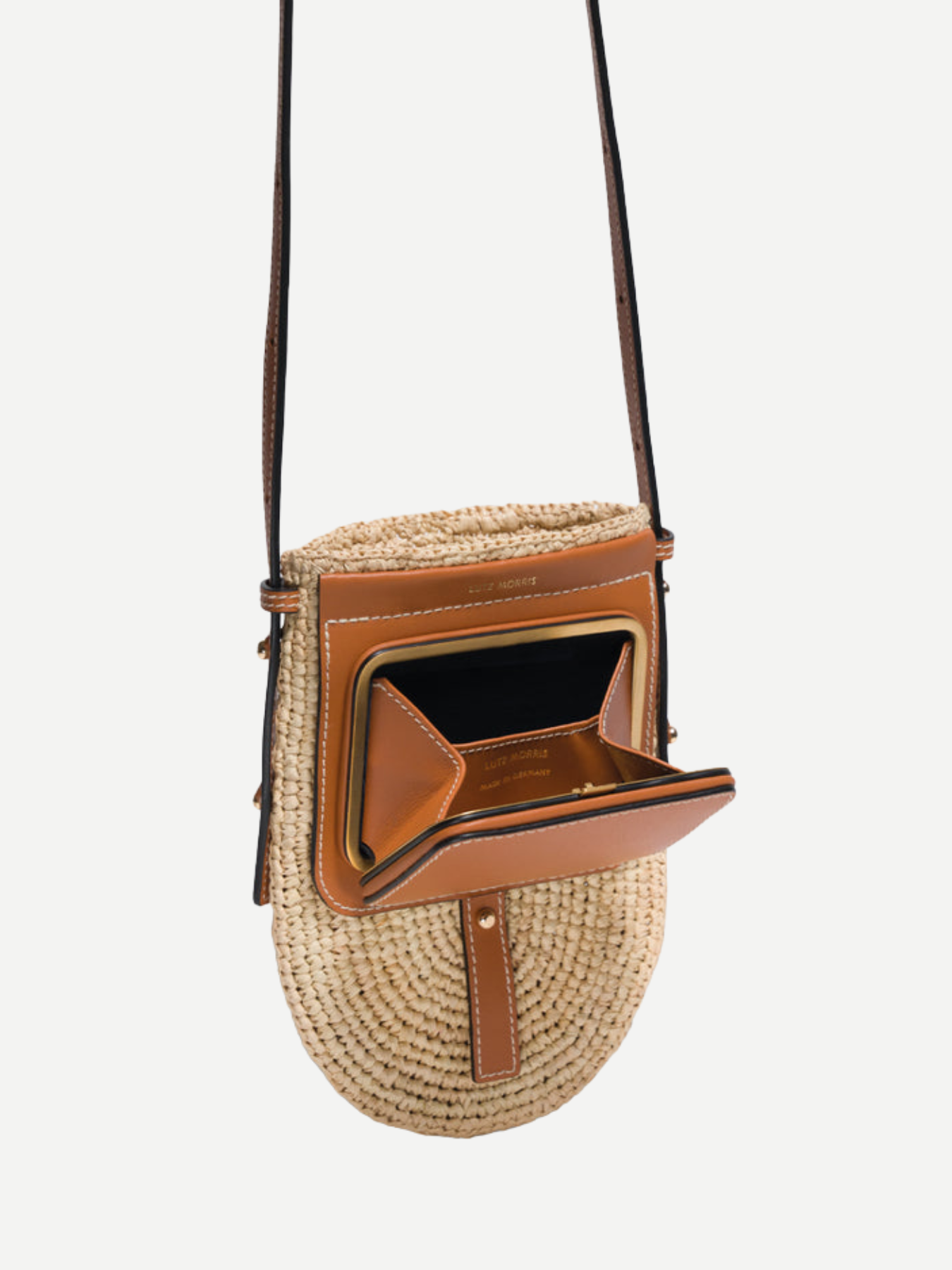 Lutz Morris-Porter Cross Body Phone Bag - Raffia/Tan Monty-Bags-Boboli-Vancouver-Canada
