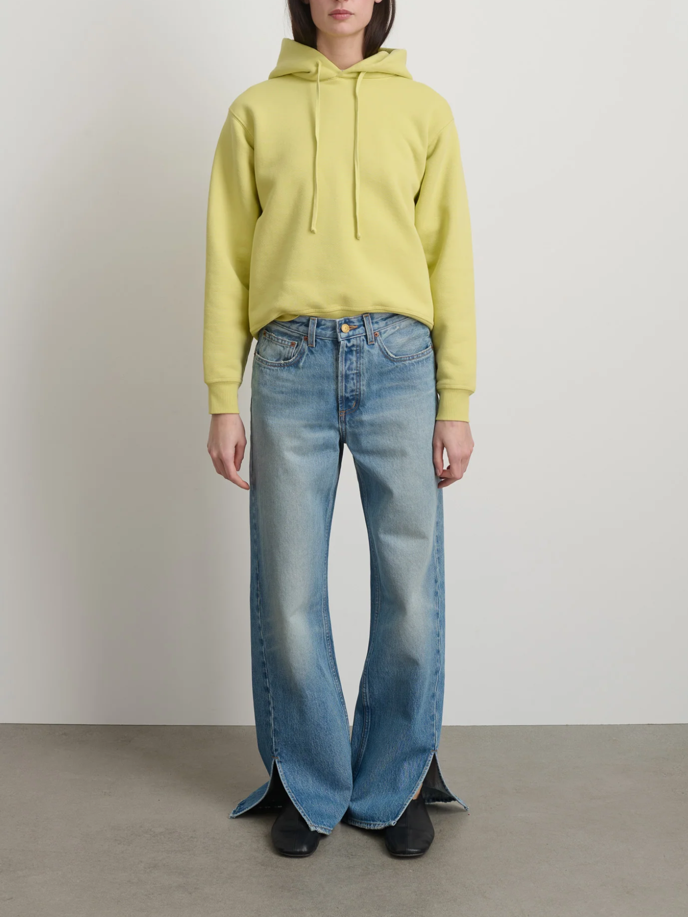 B Sides-Charlot Split Hem Denim - Shell Vintage Wash-Pants-Boboli-Vancouver-Canada
