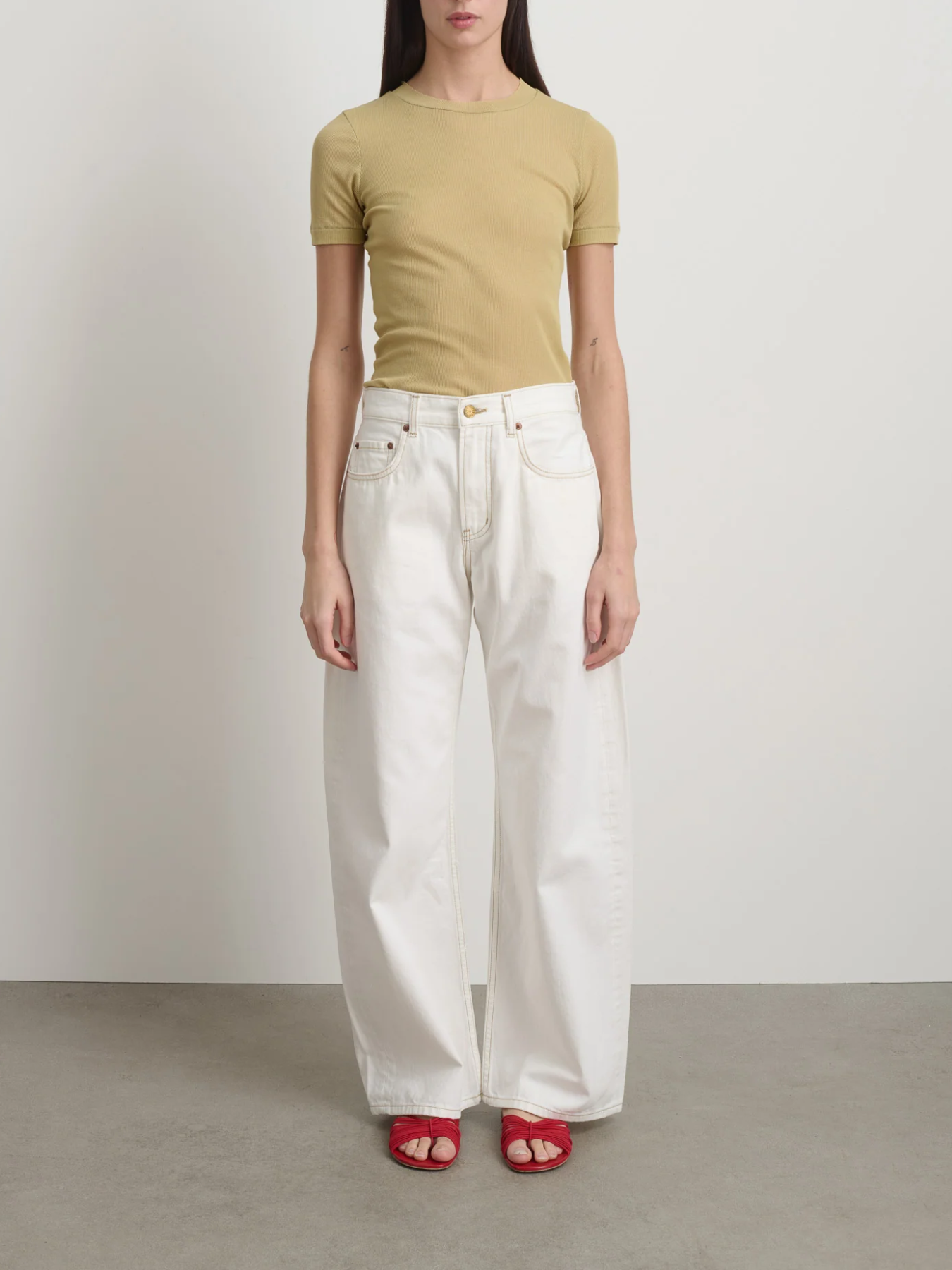 B Sides-Floppy Jean - Chalk White-Pants-Boboli-Vancouver-Canada