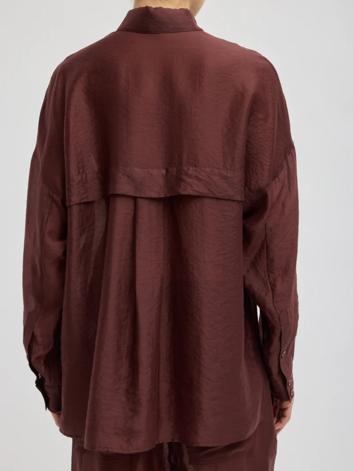 Tibi-Summer Voile Oversized Shirt - Russet Brown-Shirts-Boboli-Vancouver-Canada