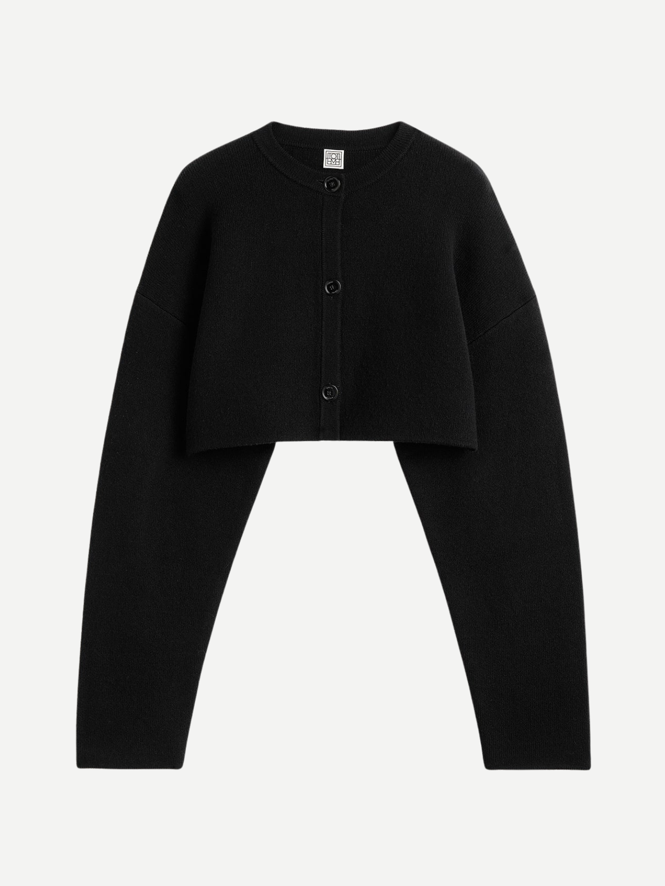 Totême-Cropped Oversized Cardigan - Black-Cardigans-Boboli-Vancouver-Canada