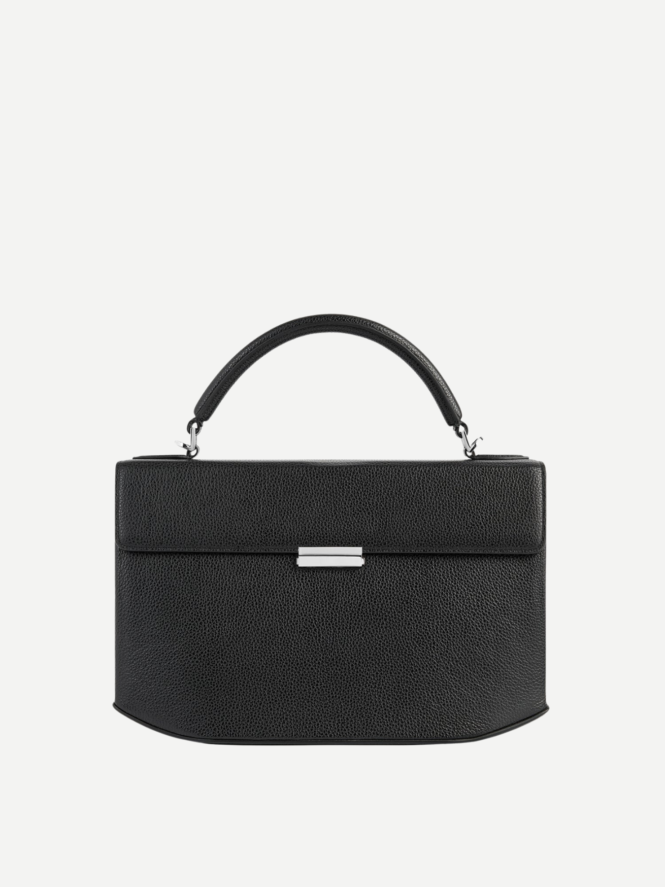 Totême-Clip Grained-Leather Top Handle - Black-Bags-Boboli-Vancouver-Canada